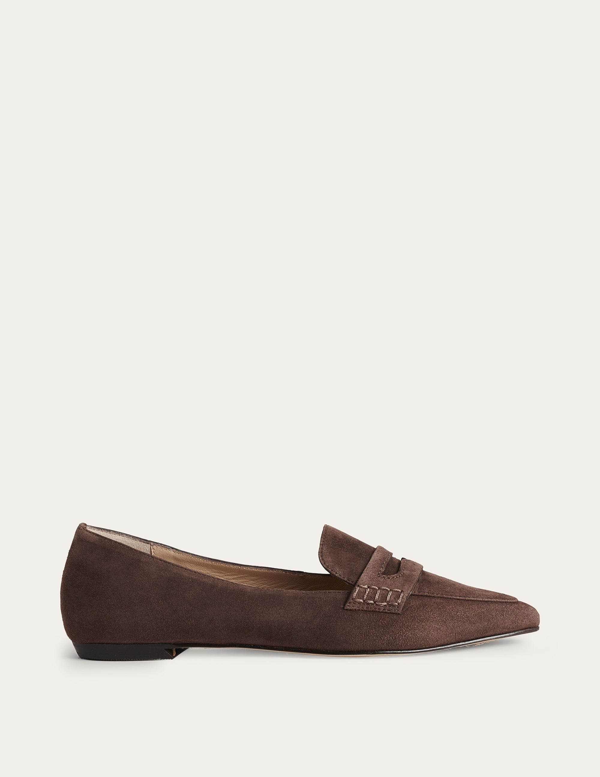 Pennyloafer mit spitzer Zehenpartie-Schokobraun, Veloursleder - Image 1