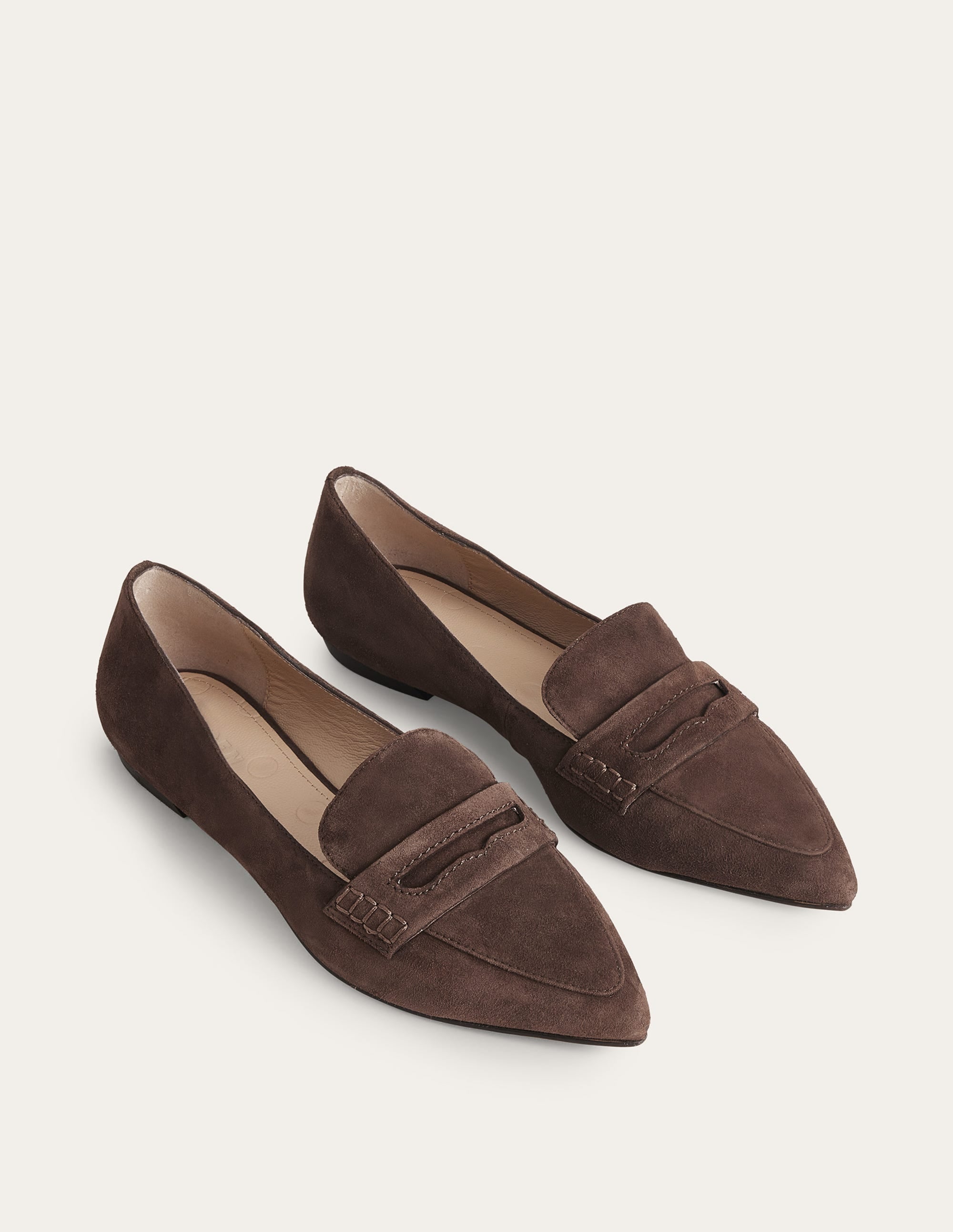 Pennyloafer mit spitzer Zehenpartie-Schokobraun, Veloursleder - Image 2