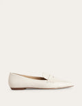 Pennyloafer mit spitzer Zehenpartie-Creme, Walkleder