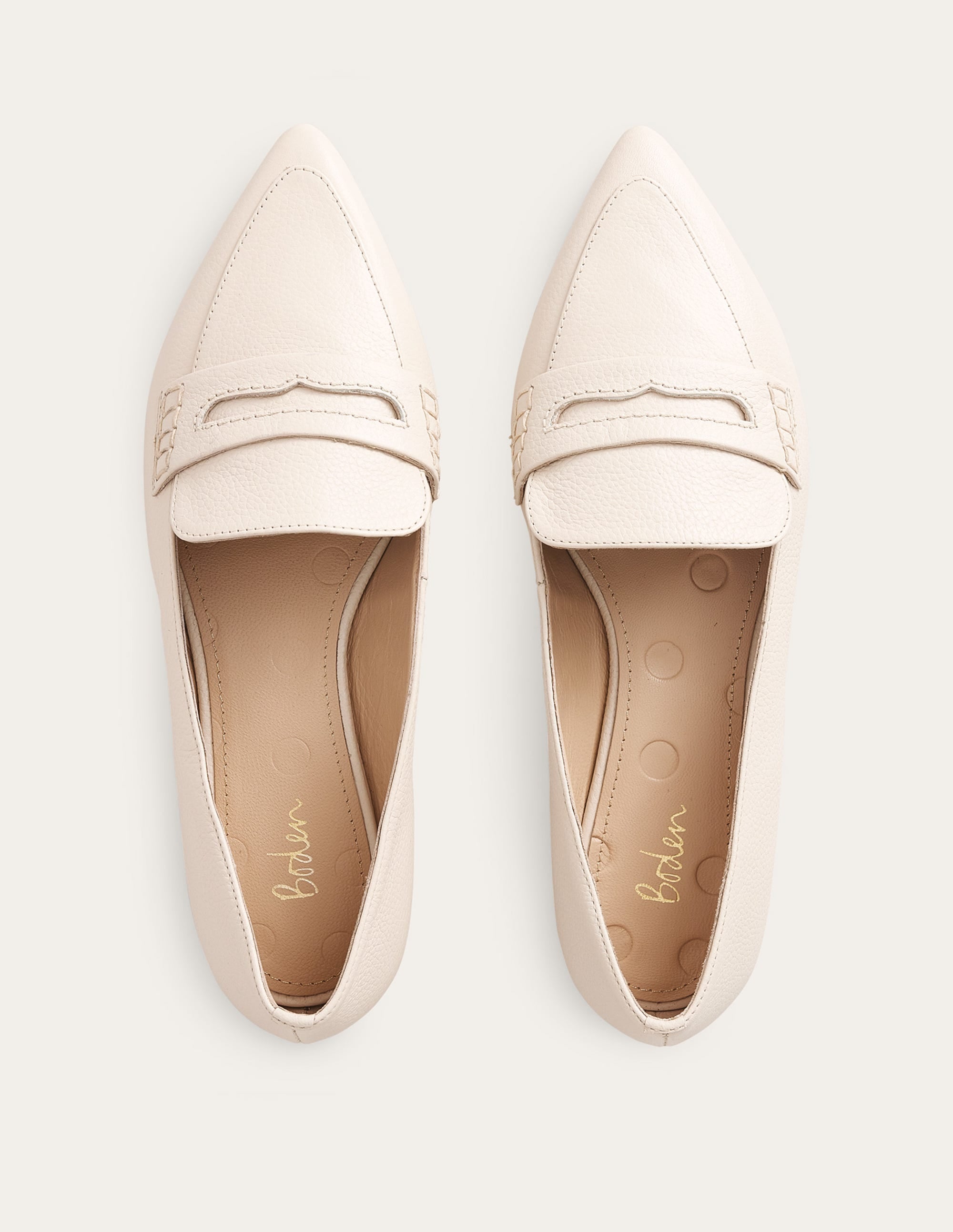 Pennyloafer mit spitzer Zehenpartie-Creme, Walkleder - Image 4