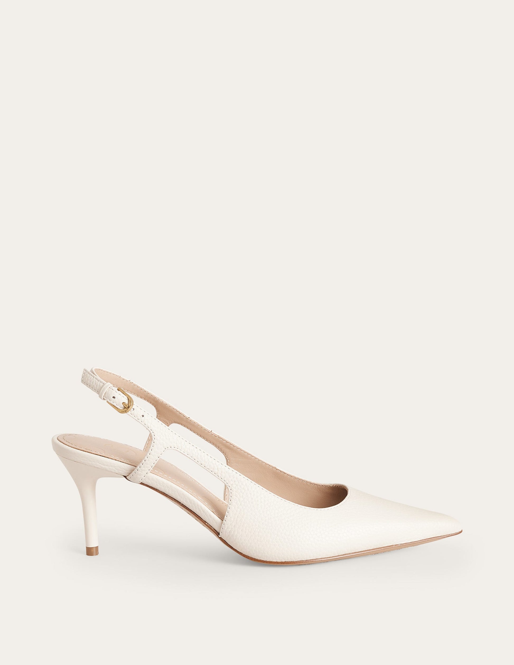 Sandales ajourées à bride arrière-Cuir vieilli blanc cassé-2