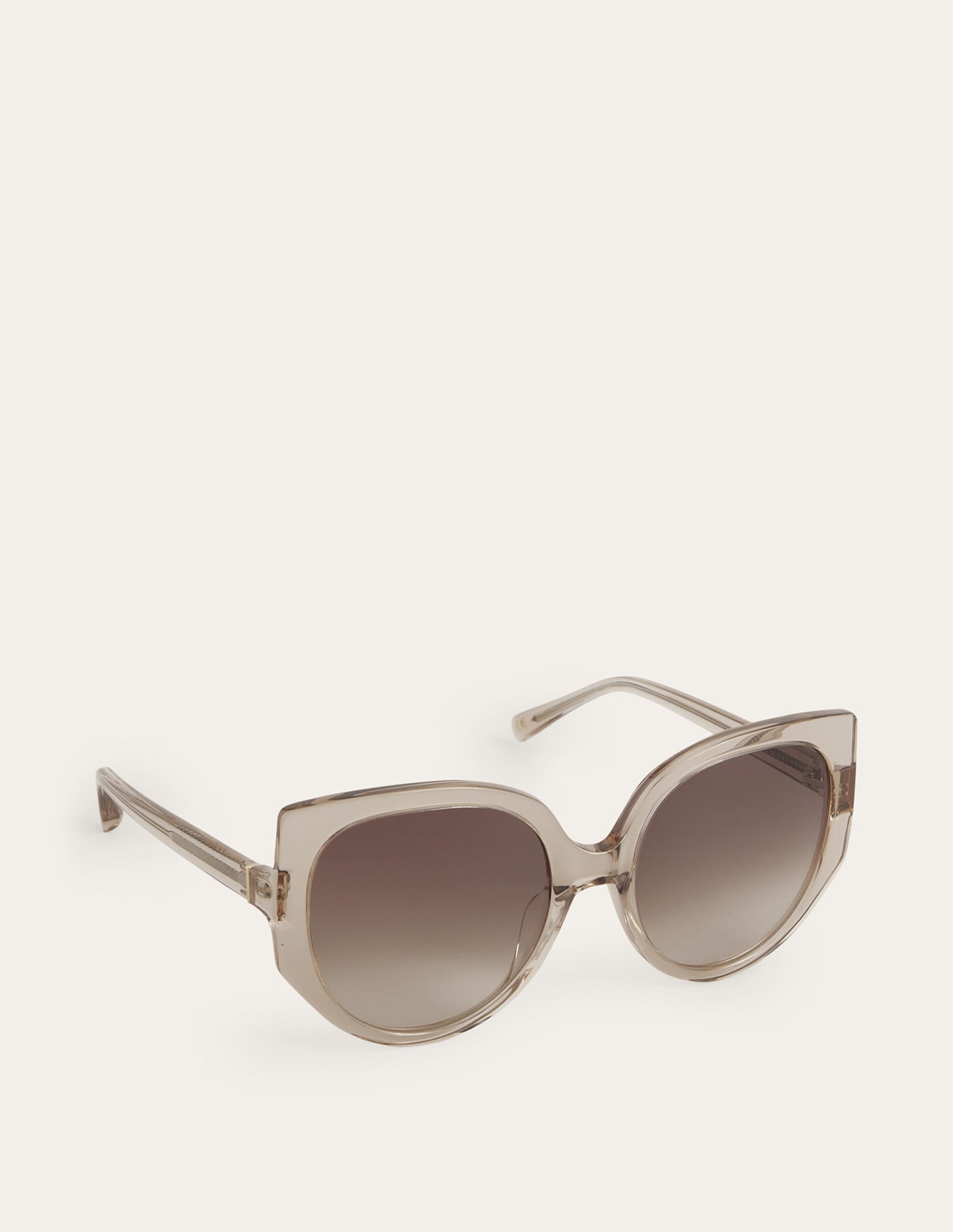 Oversize-Sonnenbrille in Katzenaugenform-Kristall-Taupe - Image 3