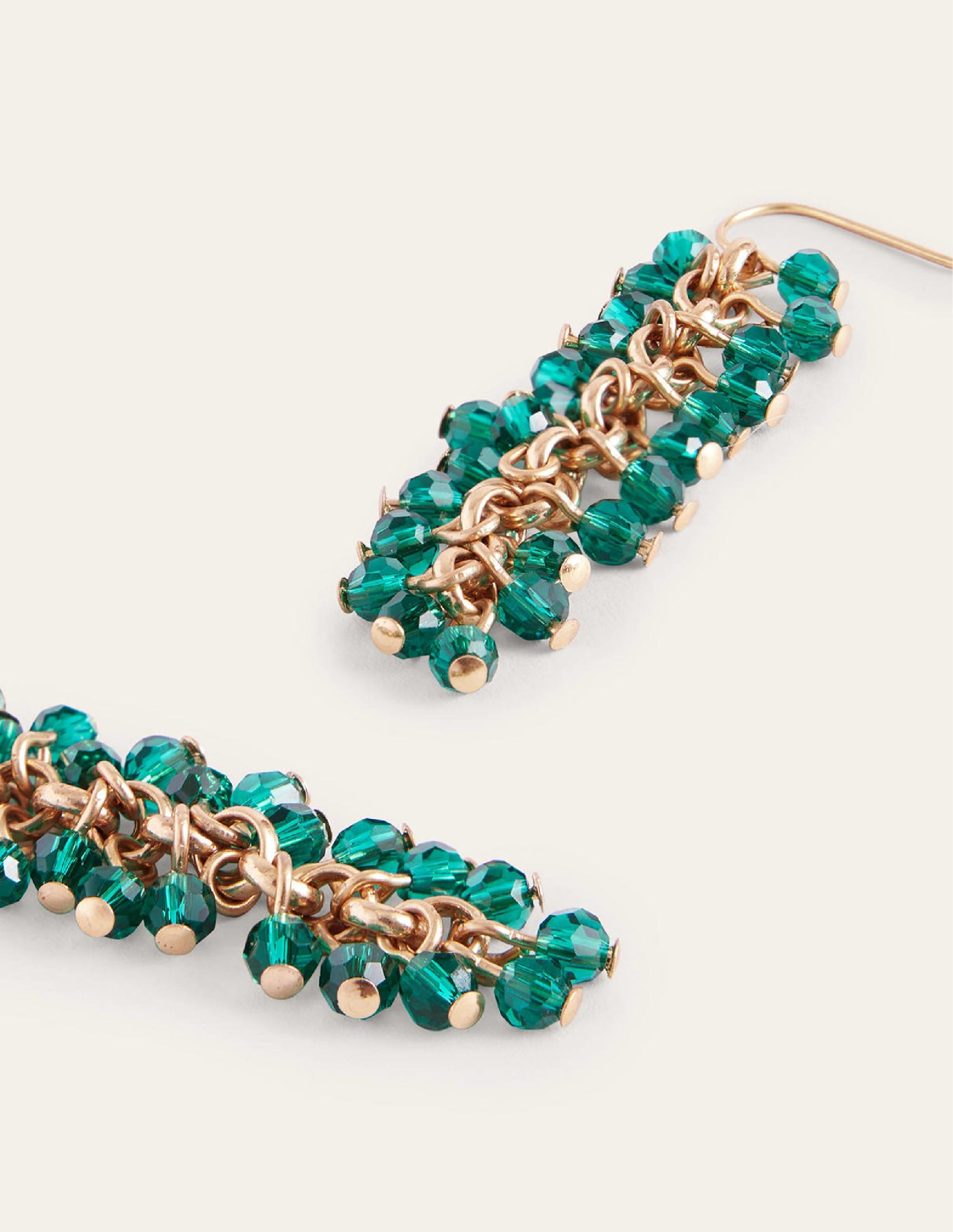 Beaded Drop Earrings-Green - Image 3