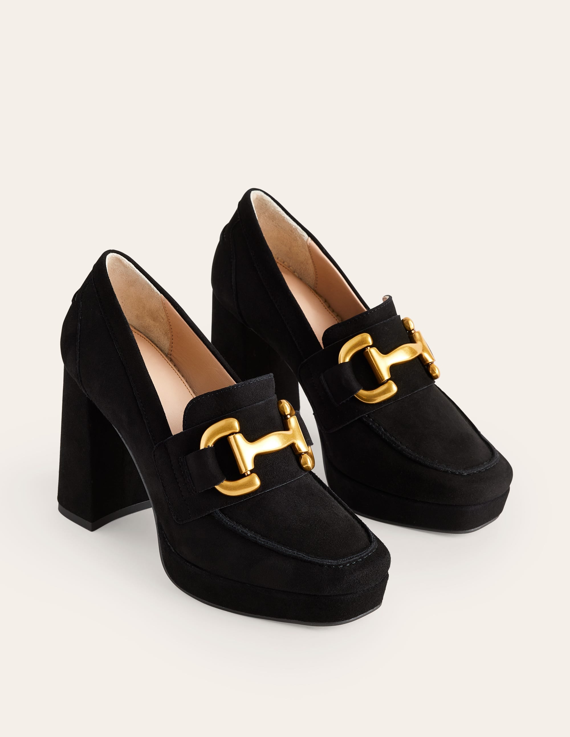 Iris Platform Snaffle Loafers-Black Suede - Image 3