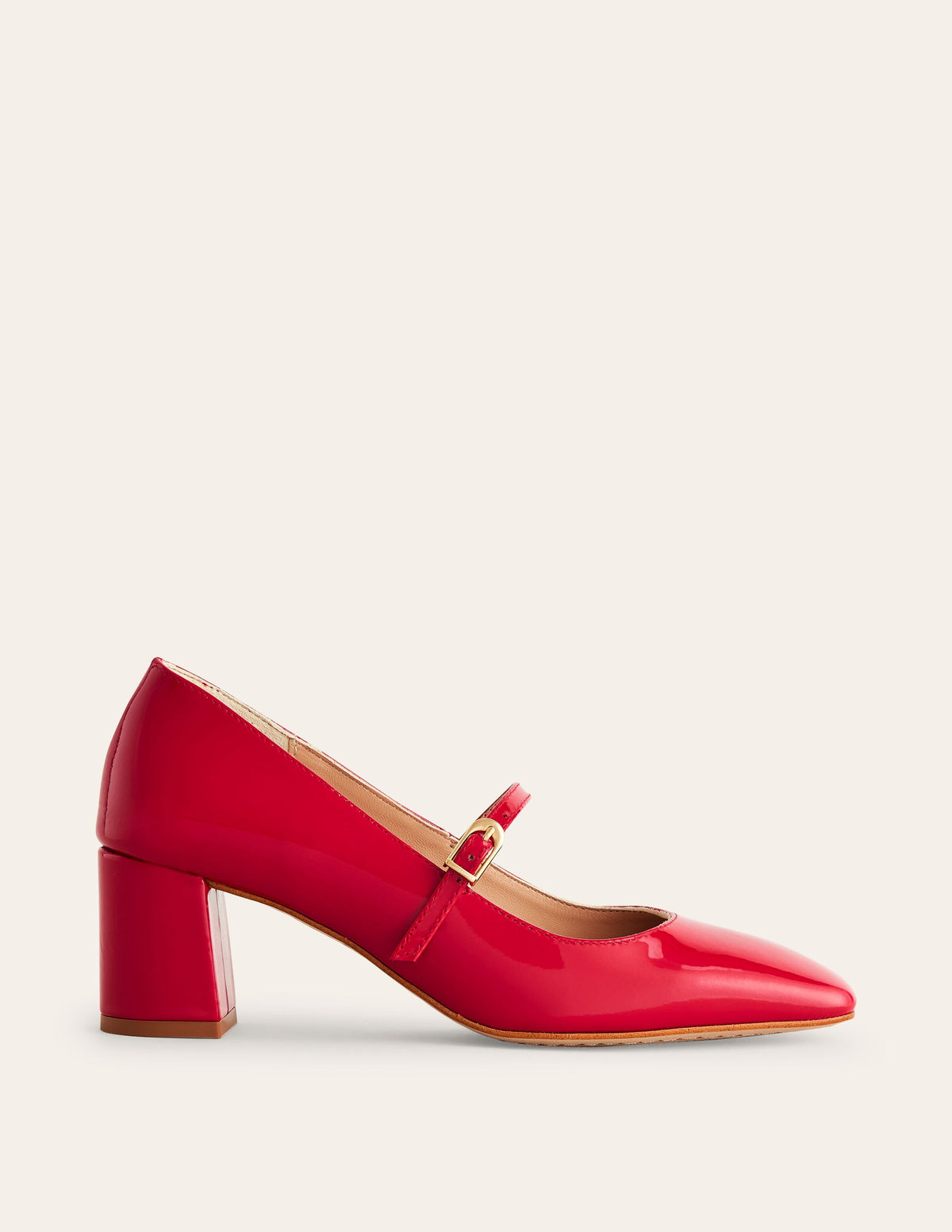 Mary Janes mit Blockabsatz-Mohnblumenrot Lack - Image 2