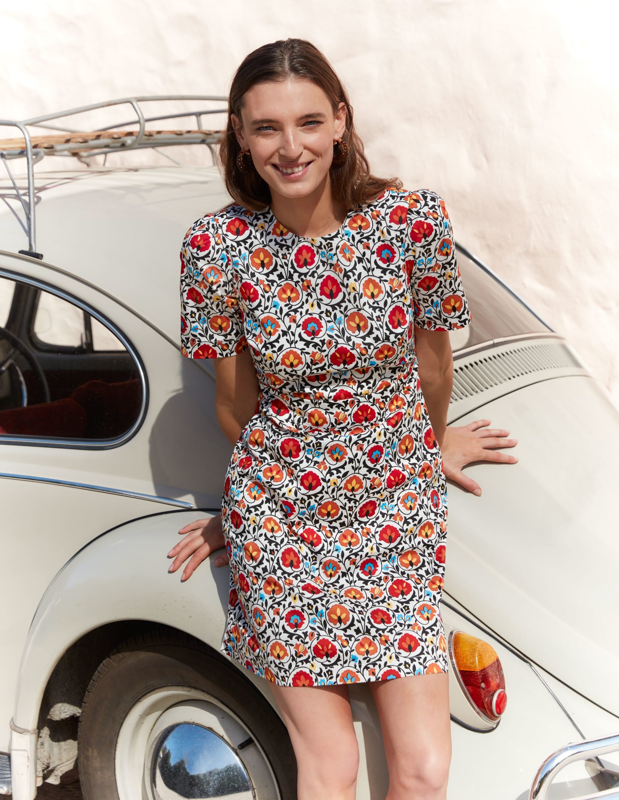 Mini-robe fourreau en coton-Multicolore, motif Enchanting Bloom - Image 5