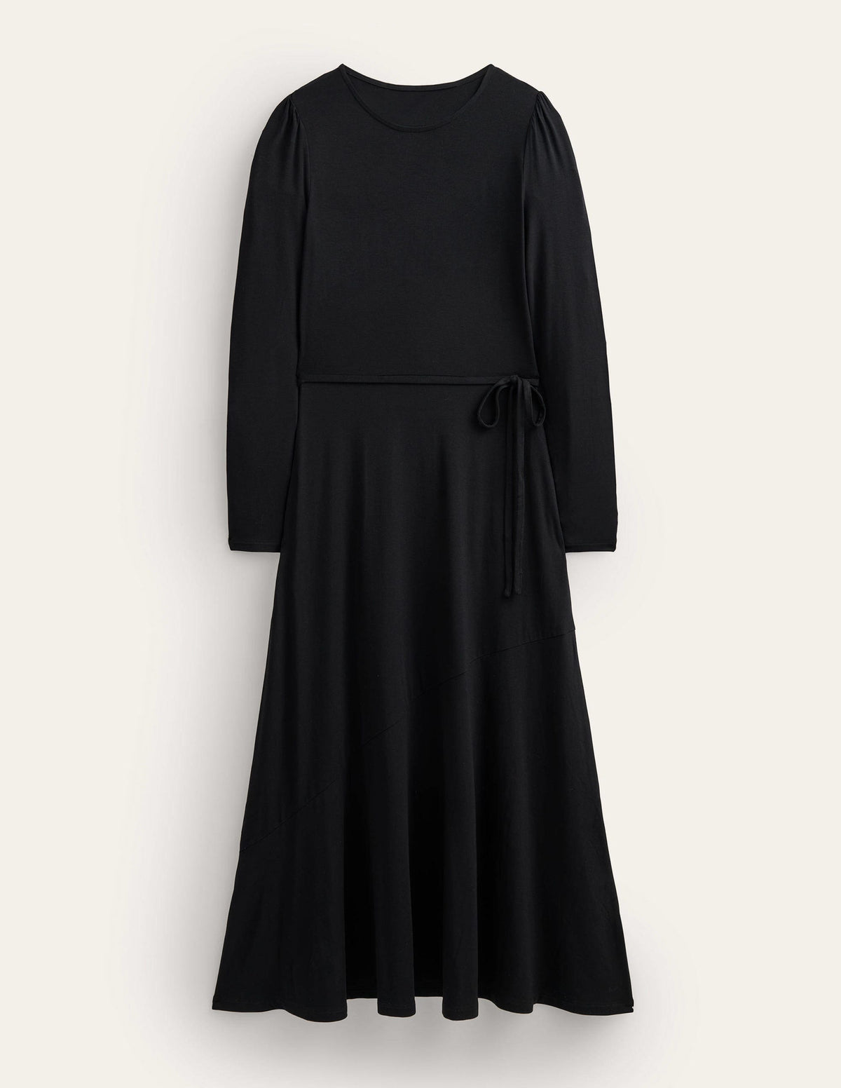 Jersey-Midikleid mit Rockdetail-Schwarz-5