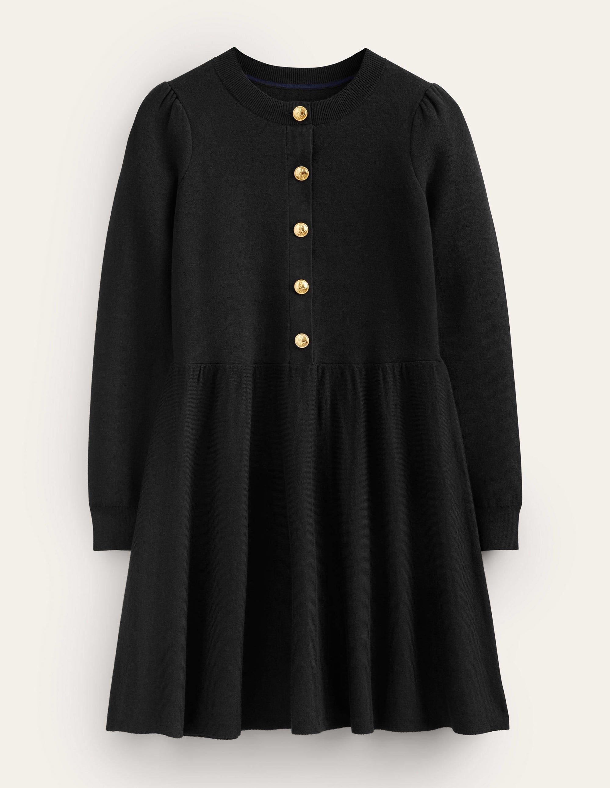 Relaxed Knitted Mini Dress-Black - Image 6