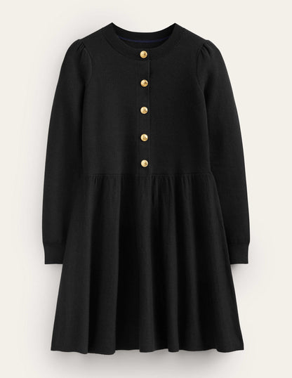 Lässiges Strick-Minikleid-Schwarz-6