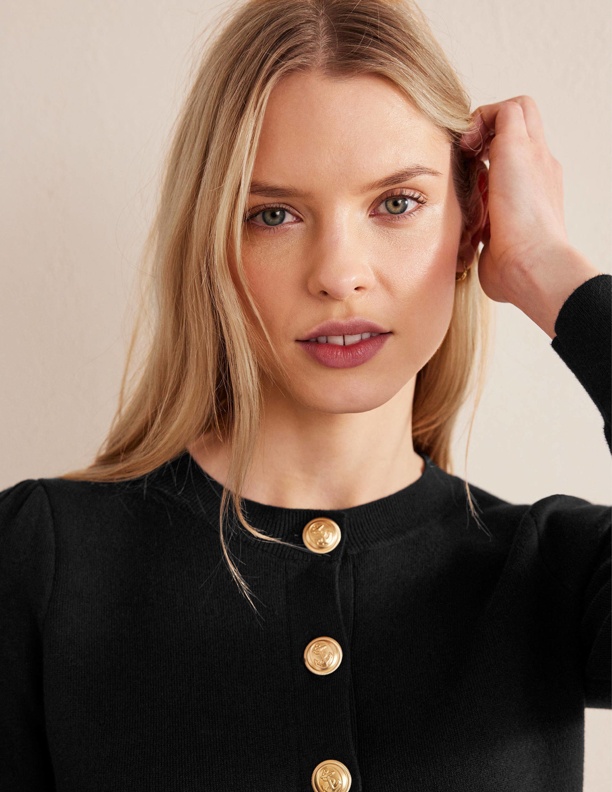 Relaxed Knitted Mini Dress-Black - Image 4