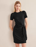 Jerseykleid mit Knotendetail-Schwarz