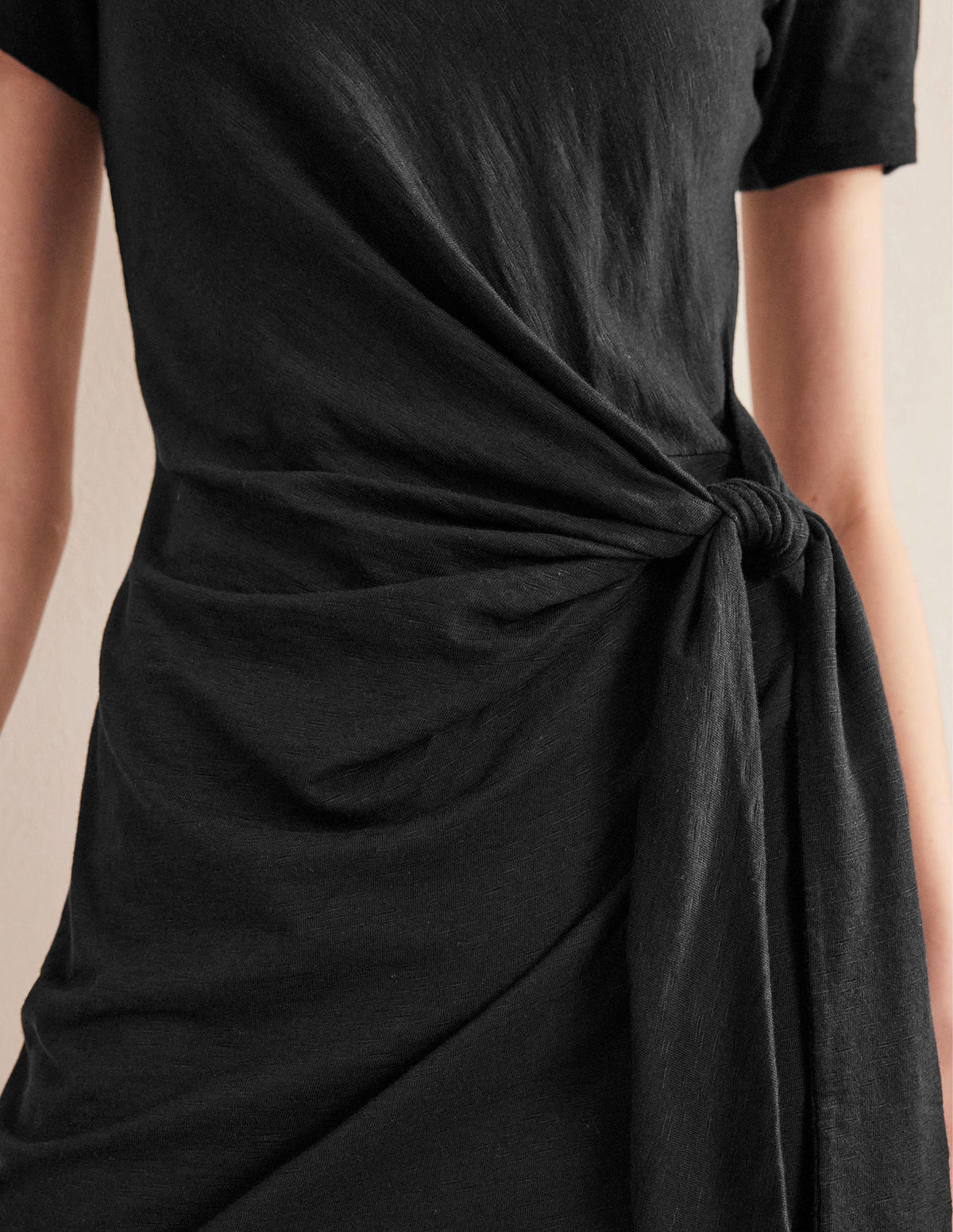 Jerseykleid mit Knotendetail-Schwarz - Image 2