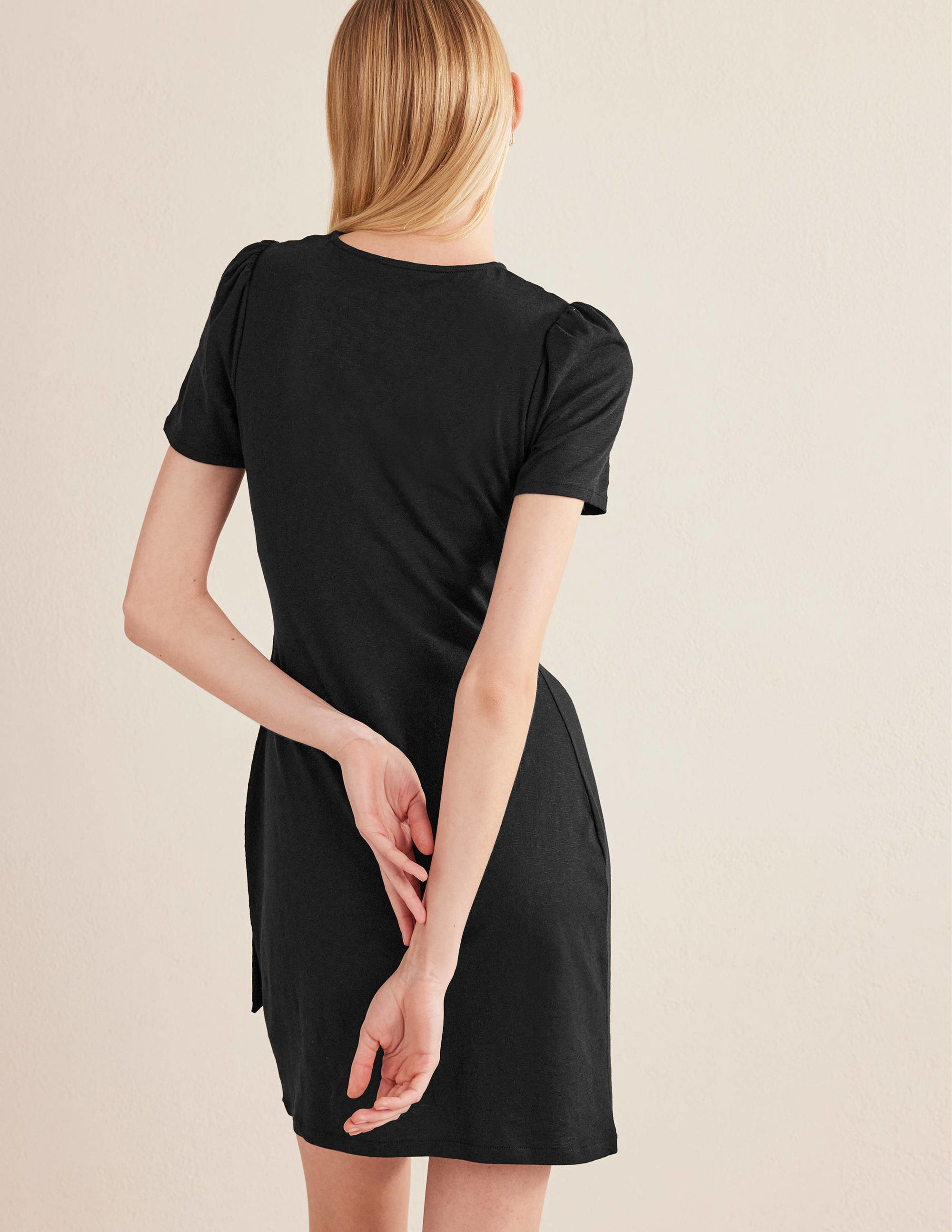 Jerseykleid mit Knotendetail-Schwarz - Image 3