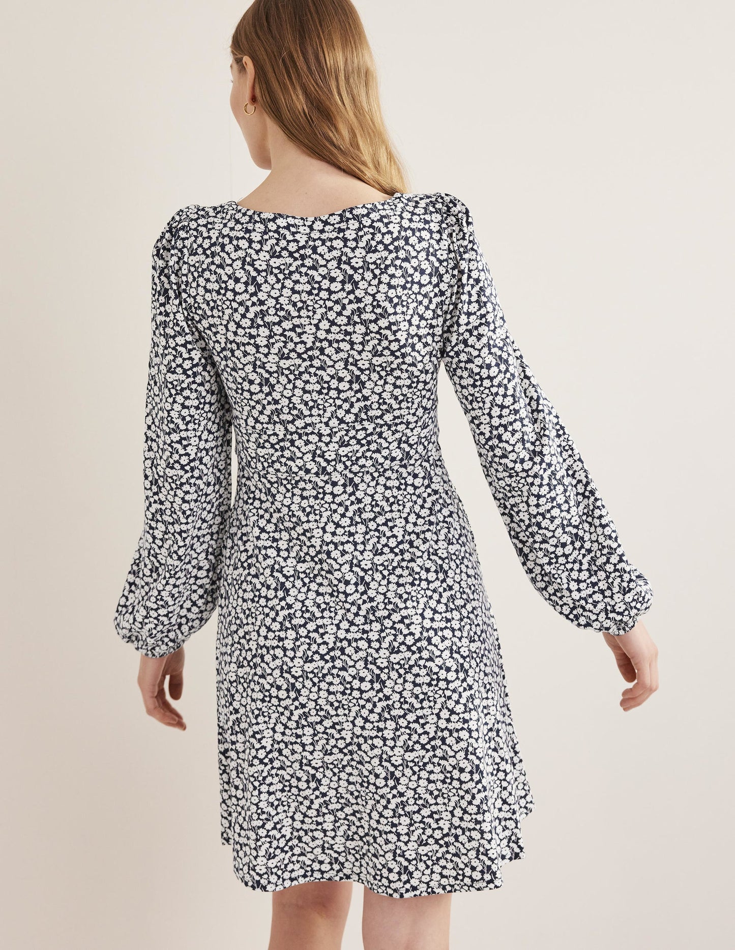 Minikleid aus Jersey mit Knopfleiste-Französisches Navy, Tulpenzweig