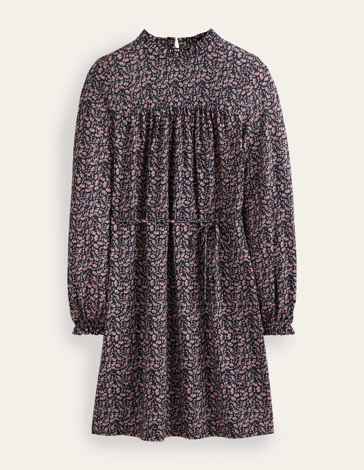 Lässiges Minikleid aus Jersey mit Passe-Französisches Navy, Mohnblumenblüten-6