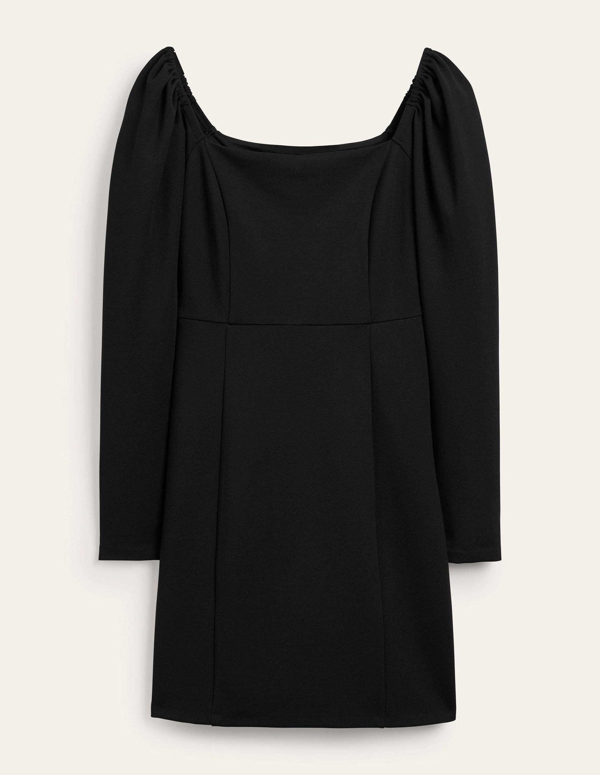 Jersey-Minikleid mit eckigem Ausschnitt-Schwarz-5