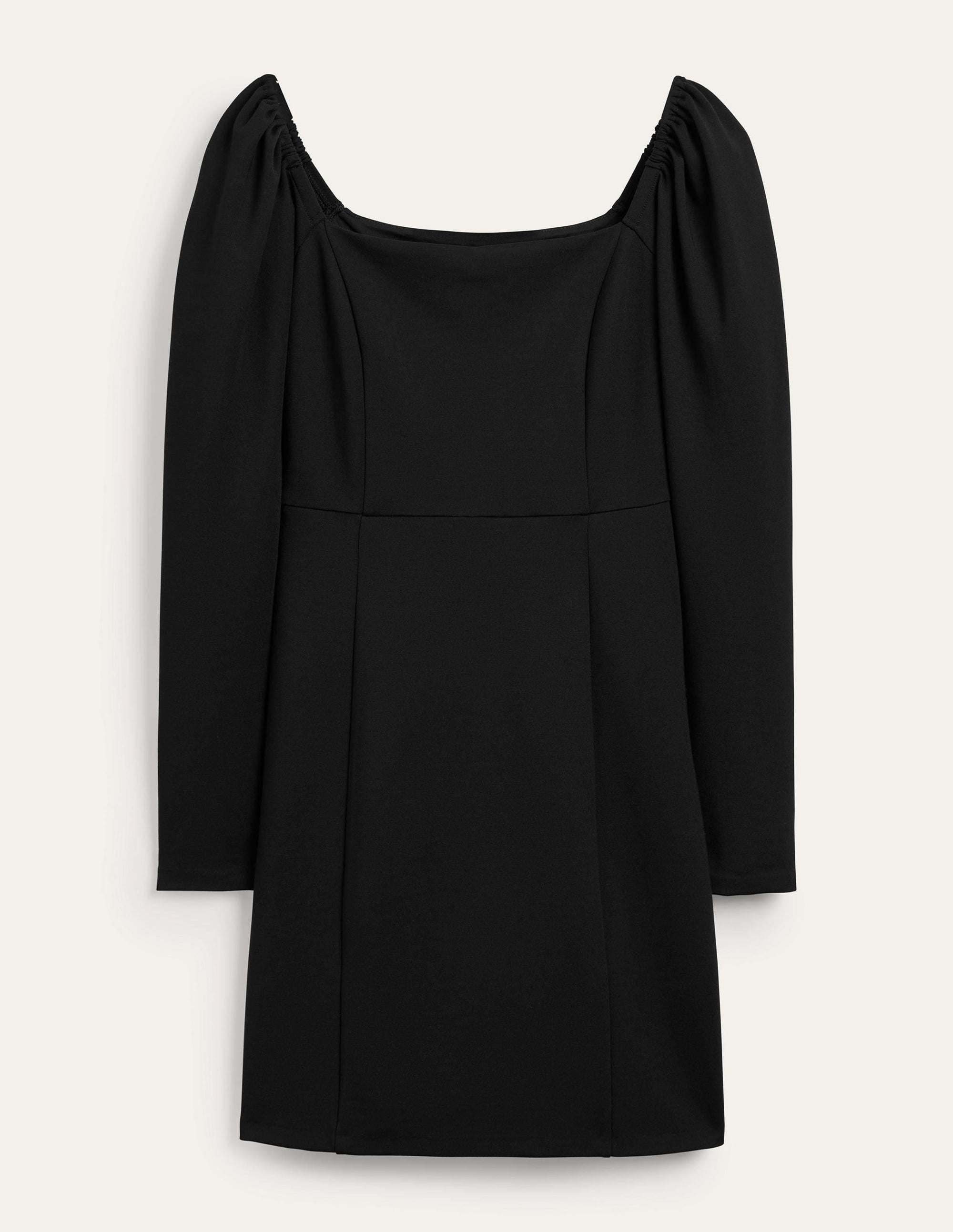 Jersey-Minikleid mit eckigem Ausschnitt-Schwarz - Image 5