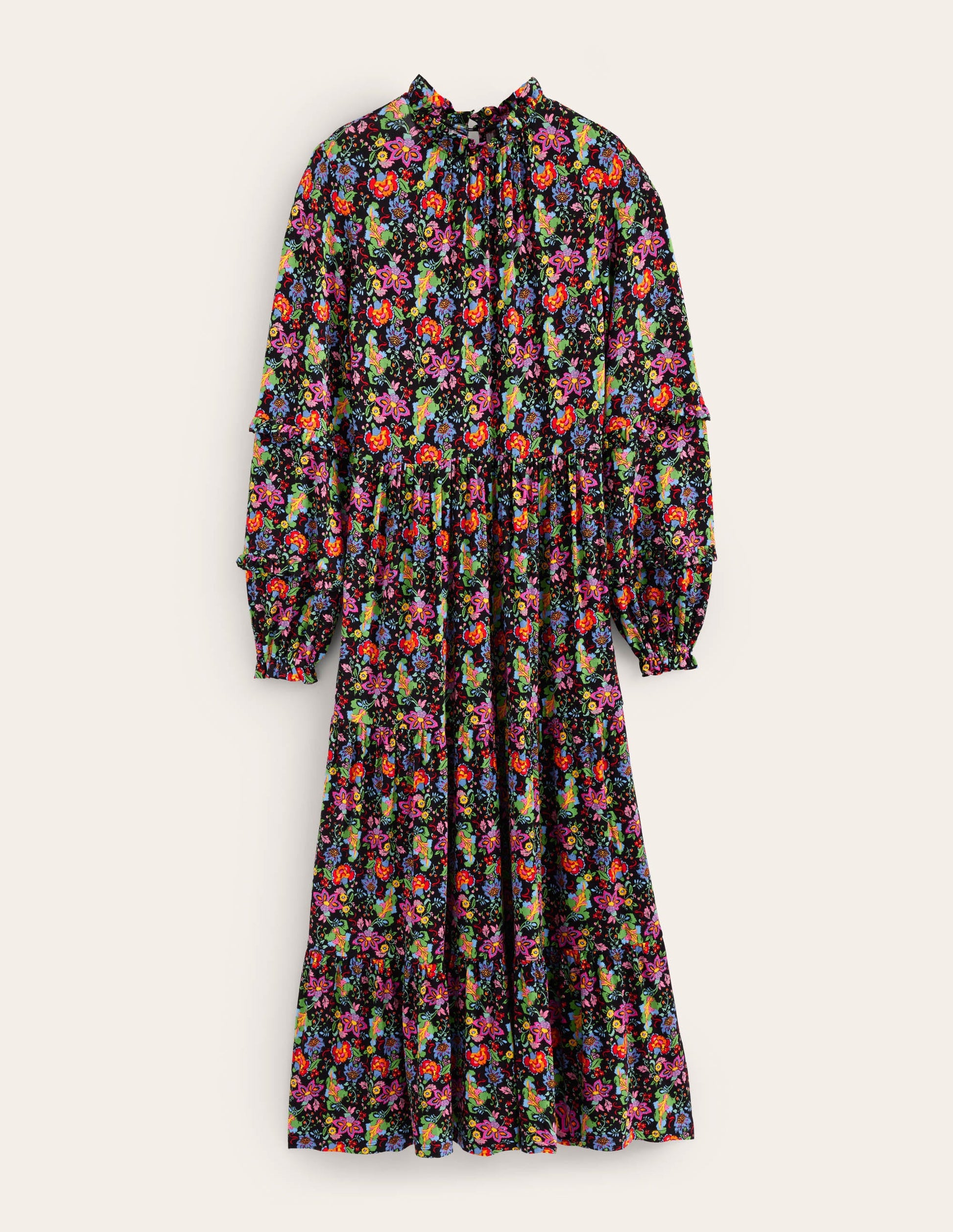 Midi-Jerseykleid mit Stufen-Bunt, Nelkengarten-6