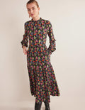 Midi-Jerseykleid mit Stufen-Bunt, Nelkengarten