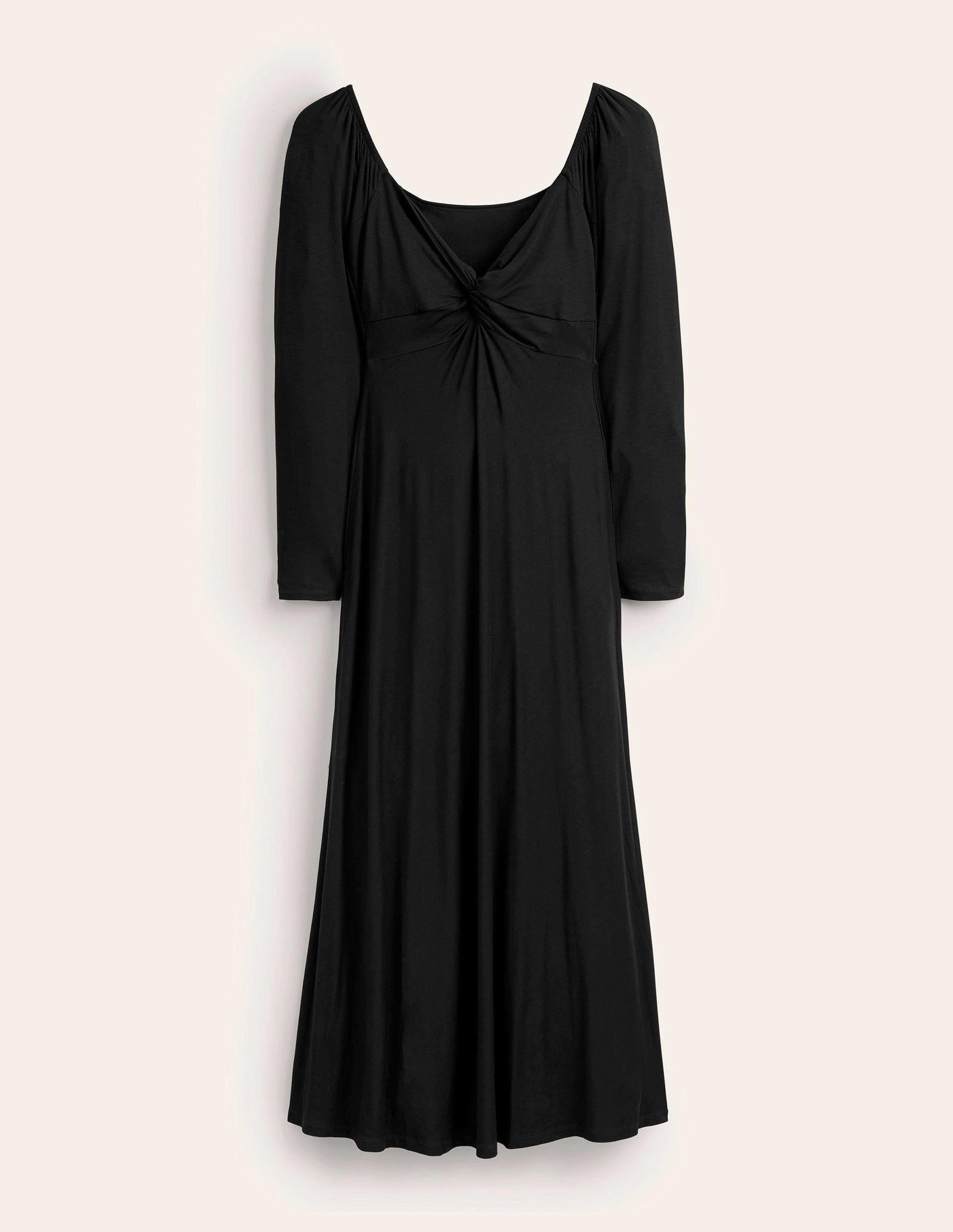 Jersey-Midikleid mit Herzausschnitt-Schwarz - Image 5