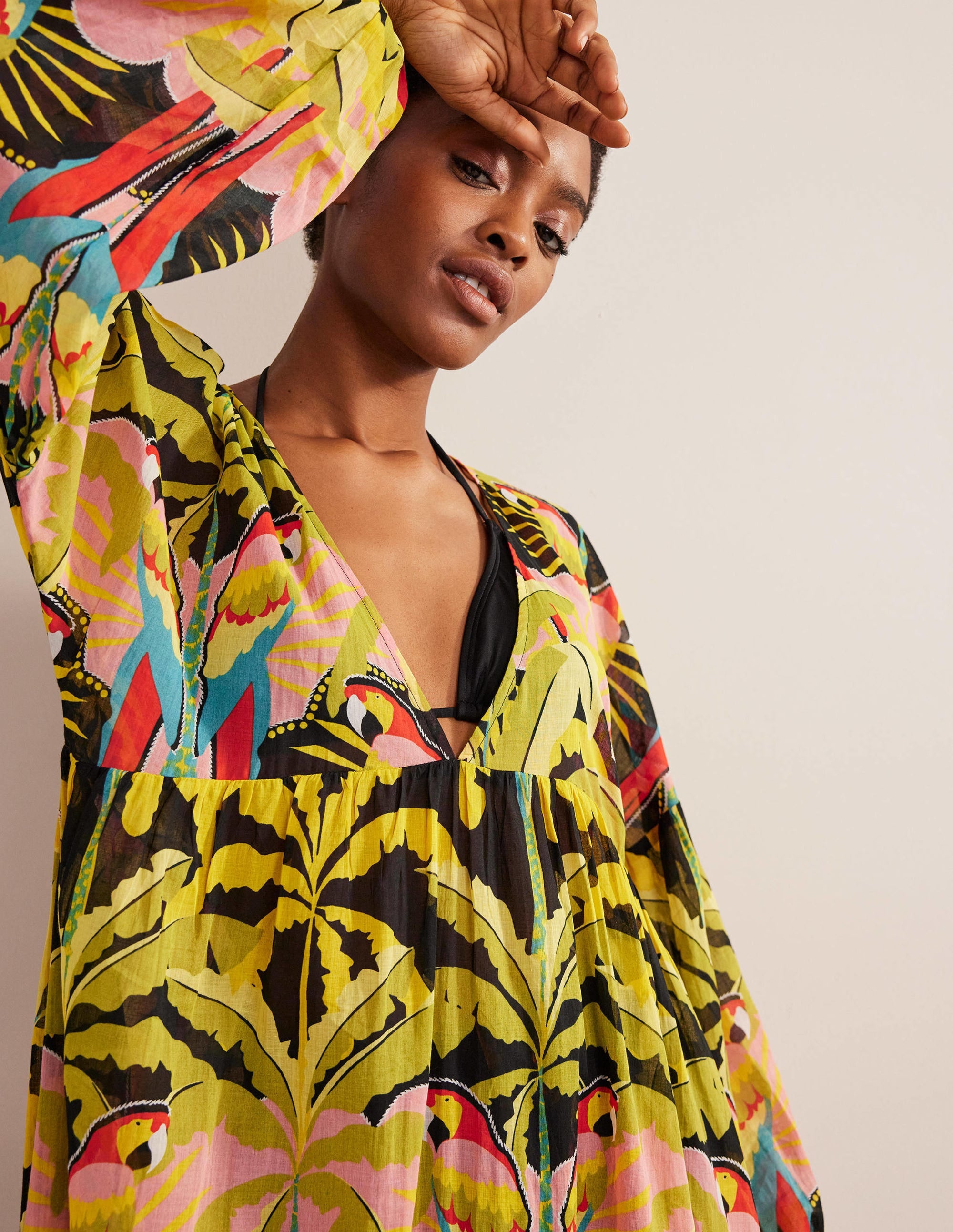 Sarah Maxi Kaftan Dress-Multi, Paradise Parrot - Image 2