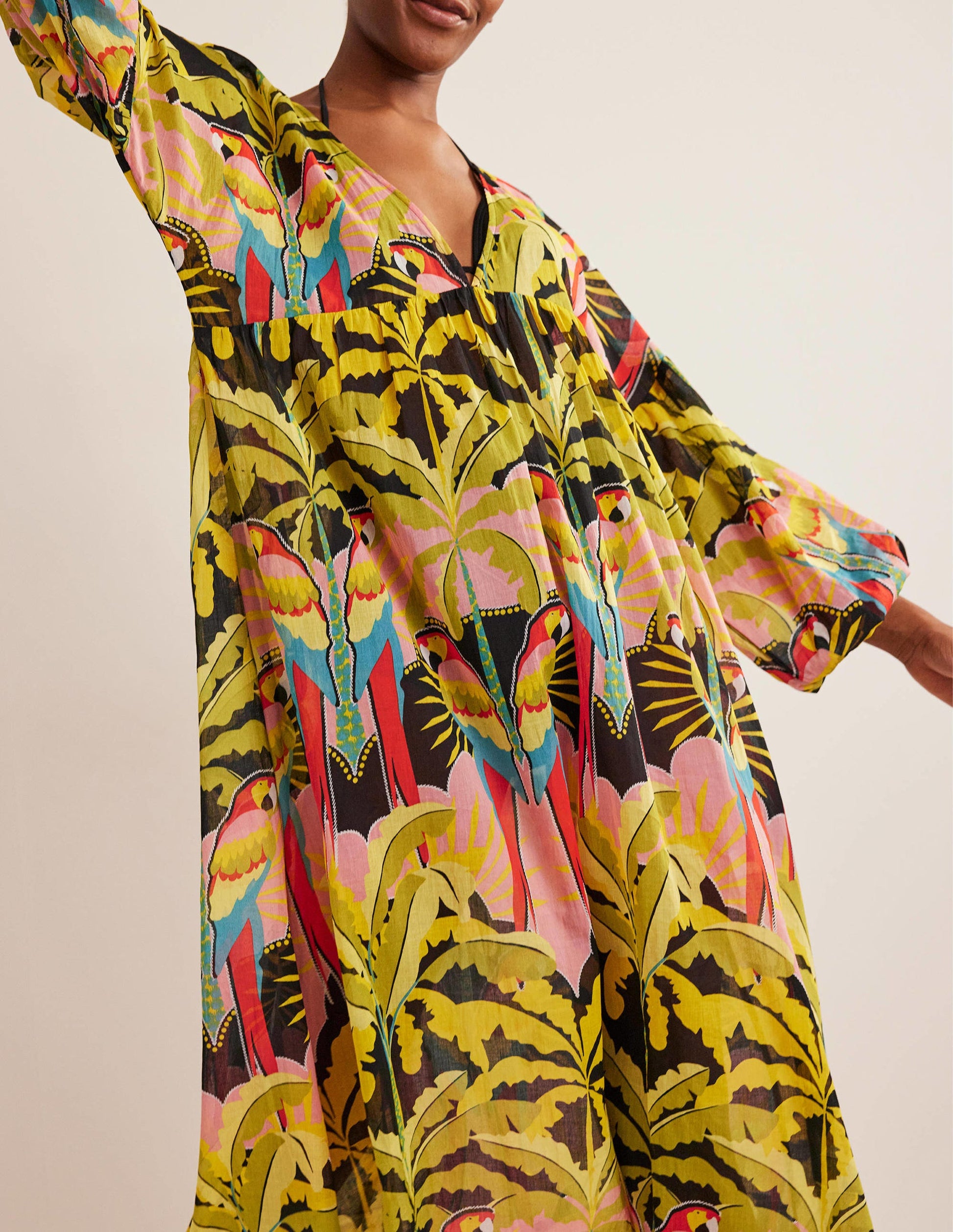 Sarah Maxi Kaftan Dress-Multi, Paradise Parrot-4