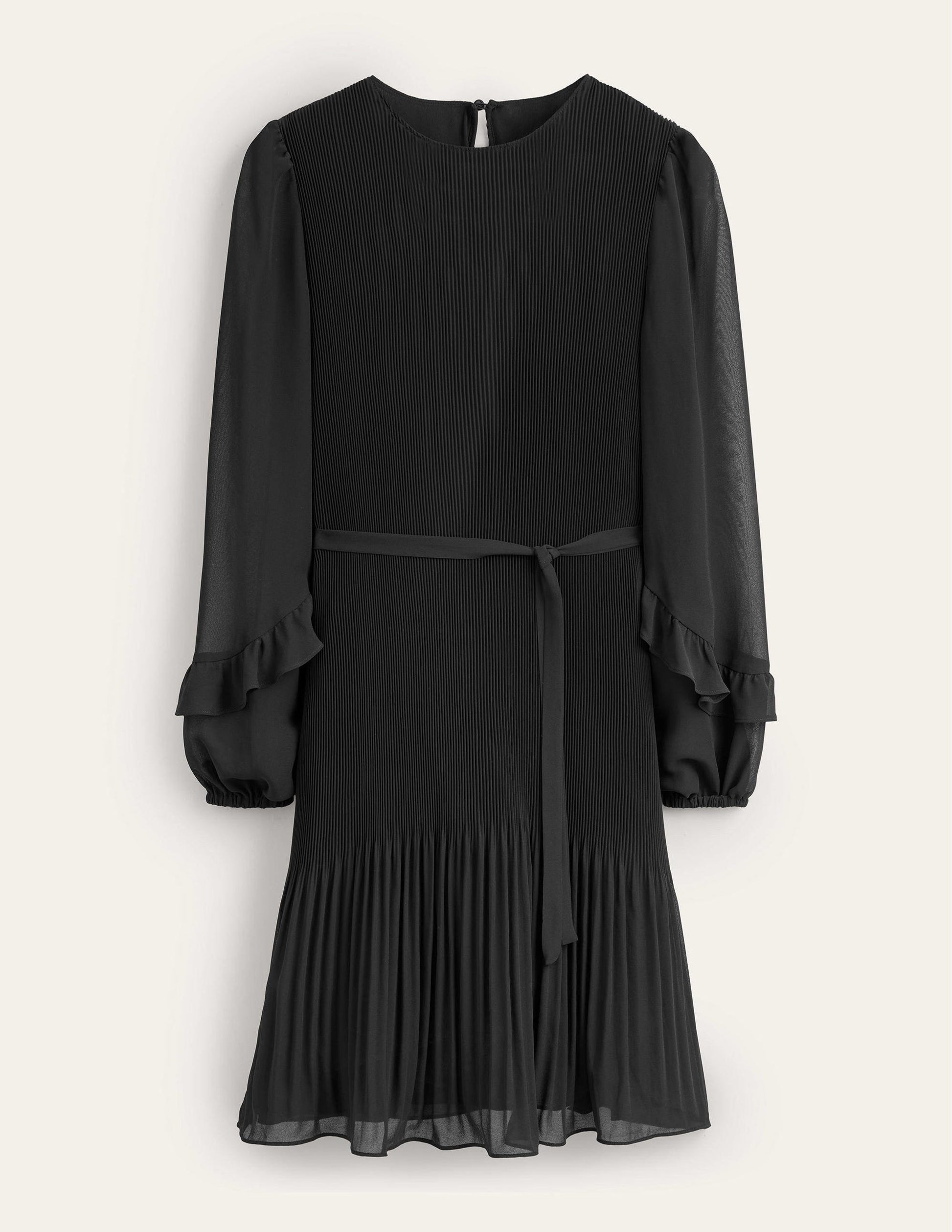 Plissiertes Minikleid-Schwarz-6
