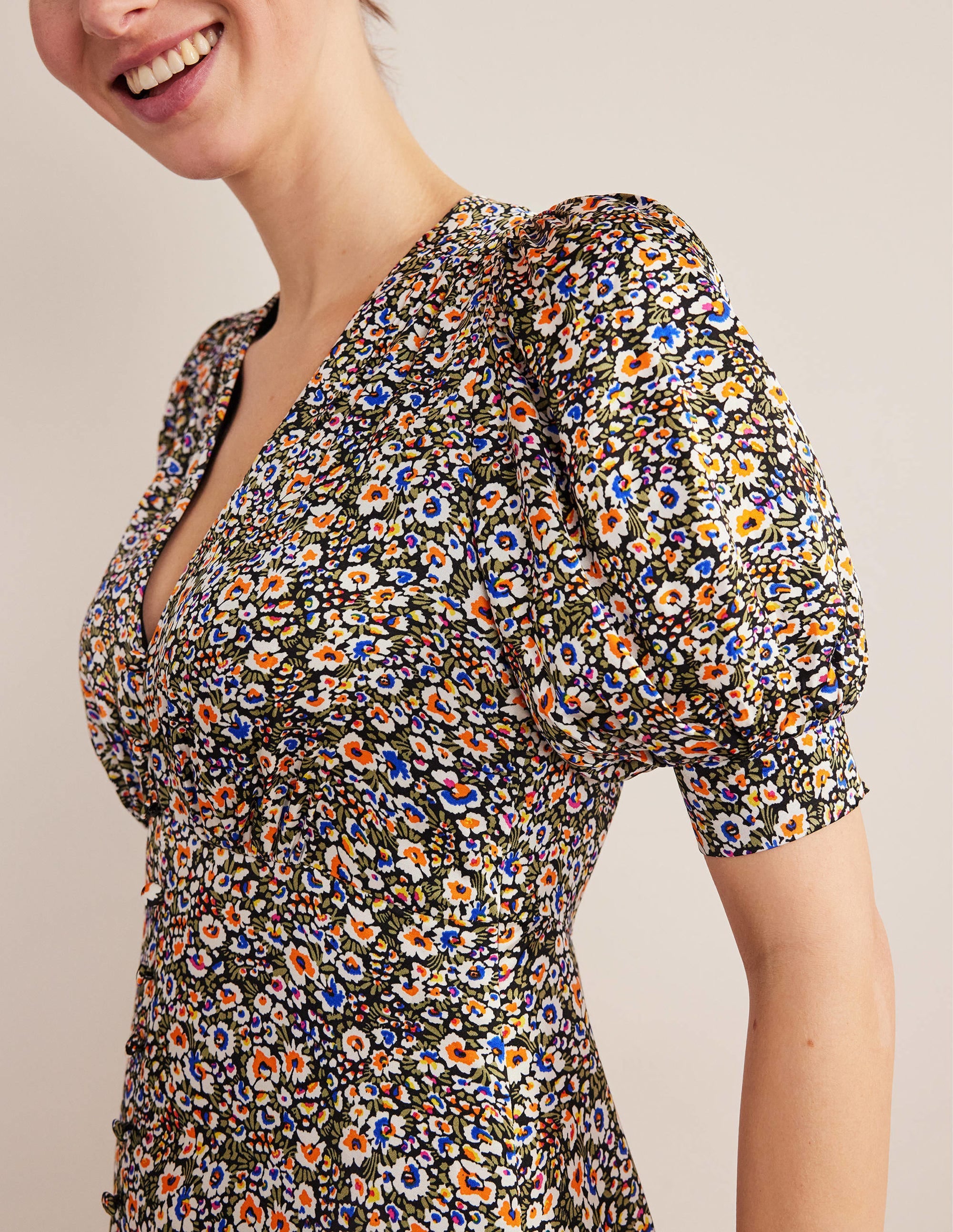 Satin Midi Tea Dress-Multi, Eden Bloom - Image 2
