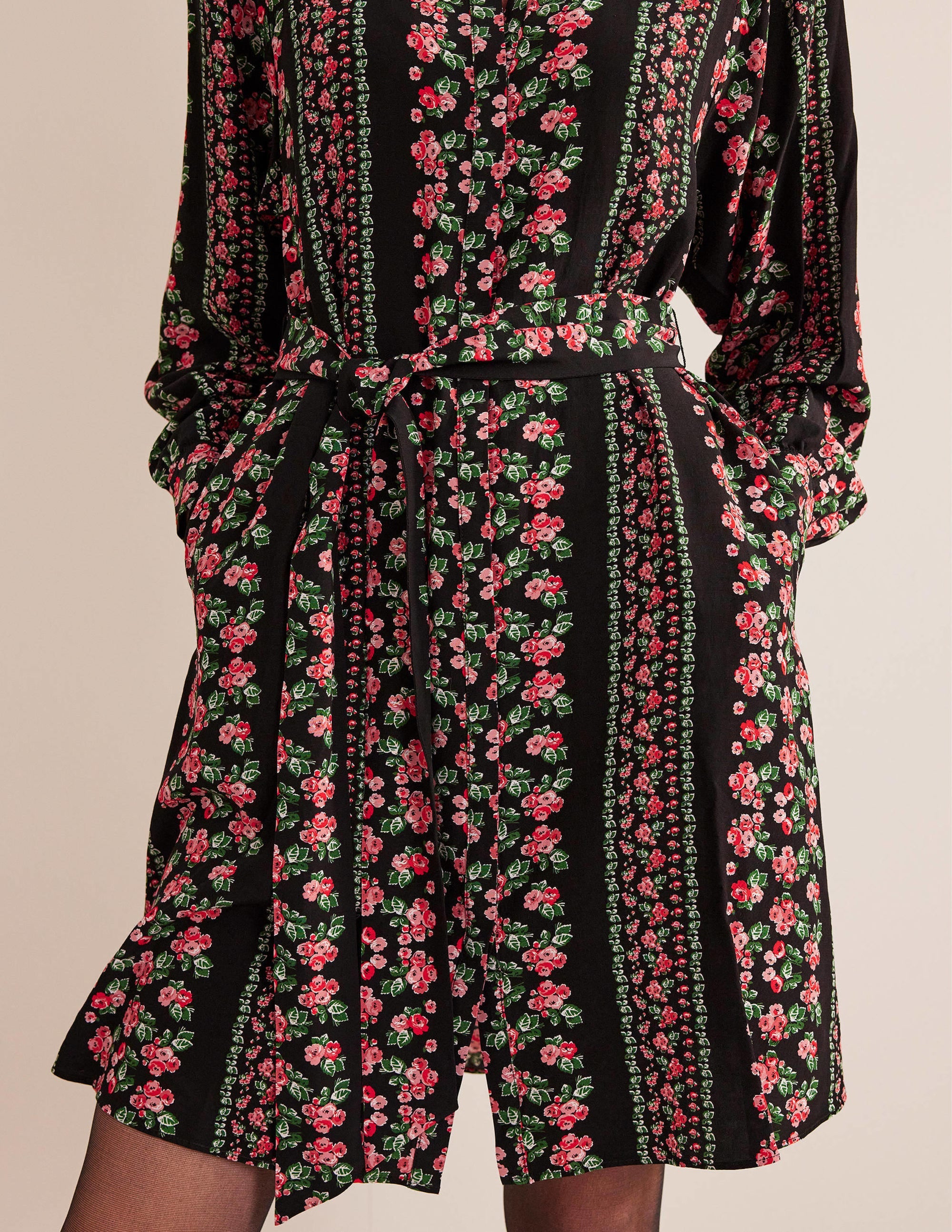 Mini-Hemdblusenkleid-Schwarz, Diamantrosa - Image 2