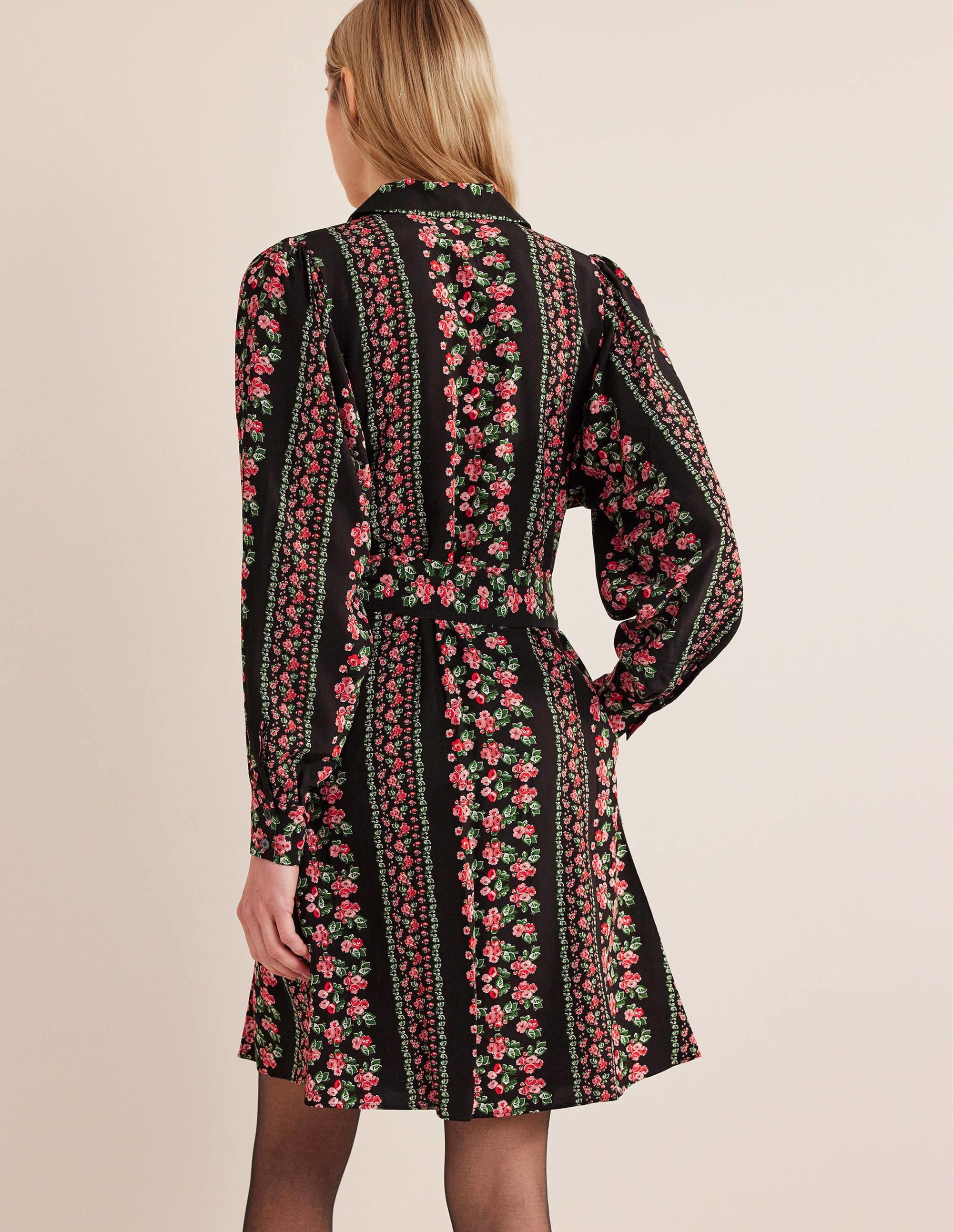 Mini-Hemdblusenkleid-Schwarz, Diamantrosa - Image 3