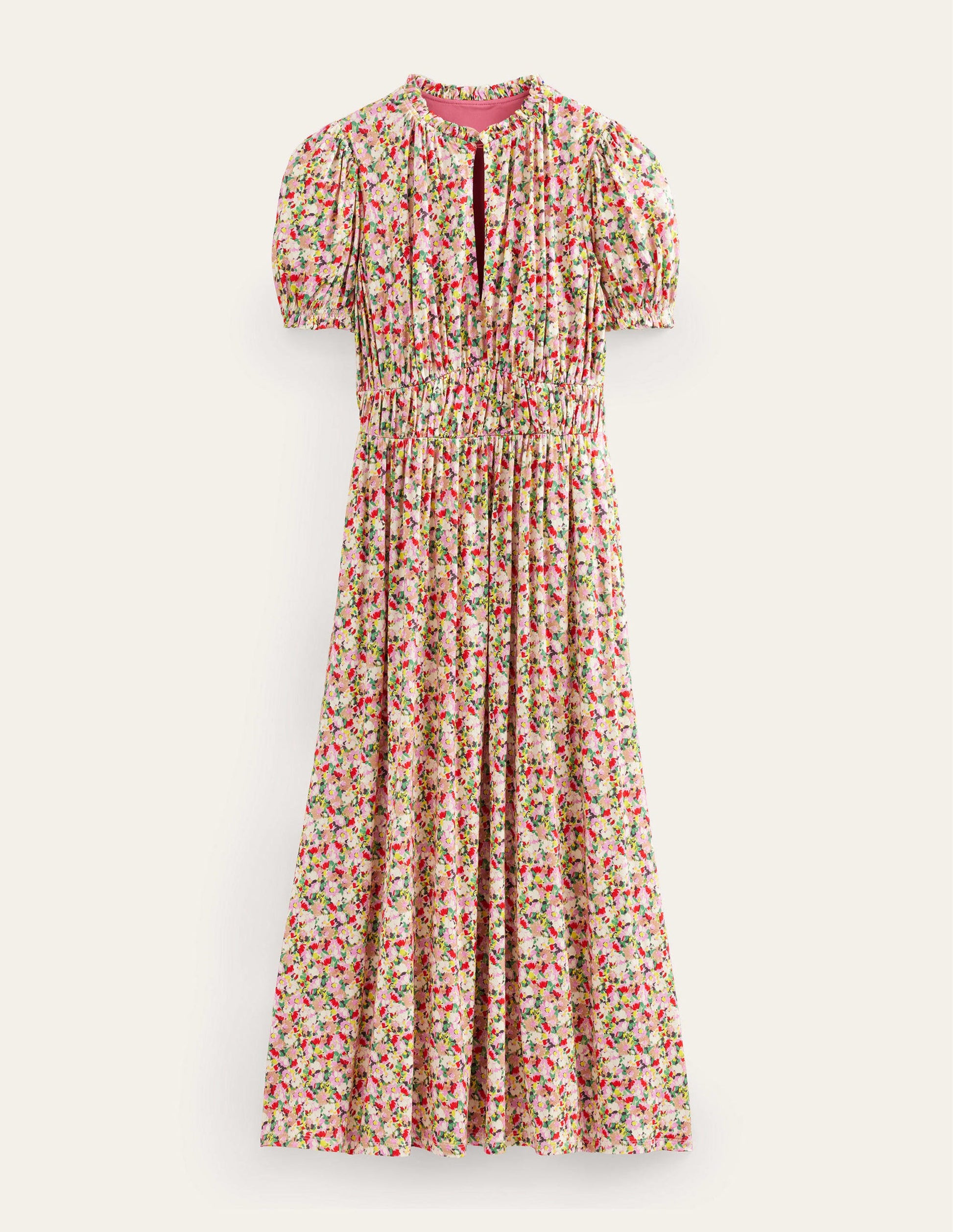 Rosanna Midi-Teekleid aus Jersey-Bunt, Gemaltes Blumenmuster-7