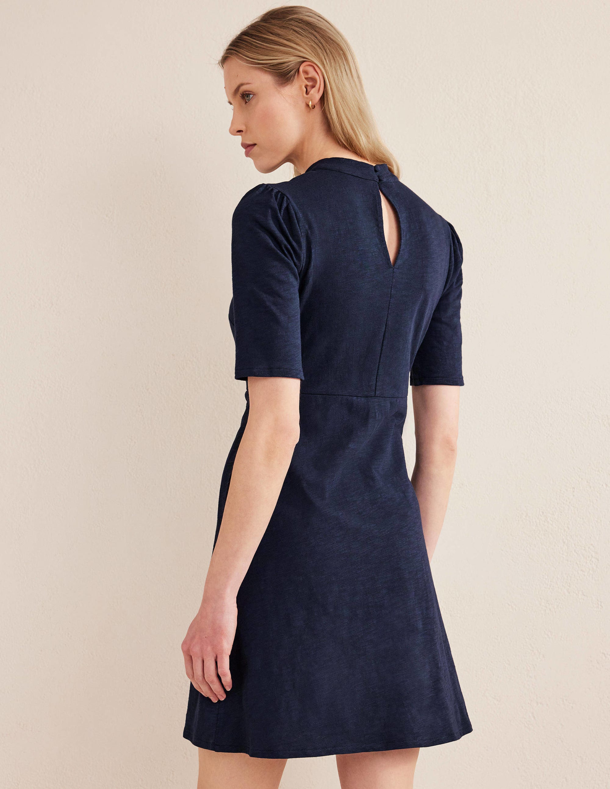 Jersey-Minikleid-Marineblau - Image 3