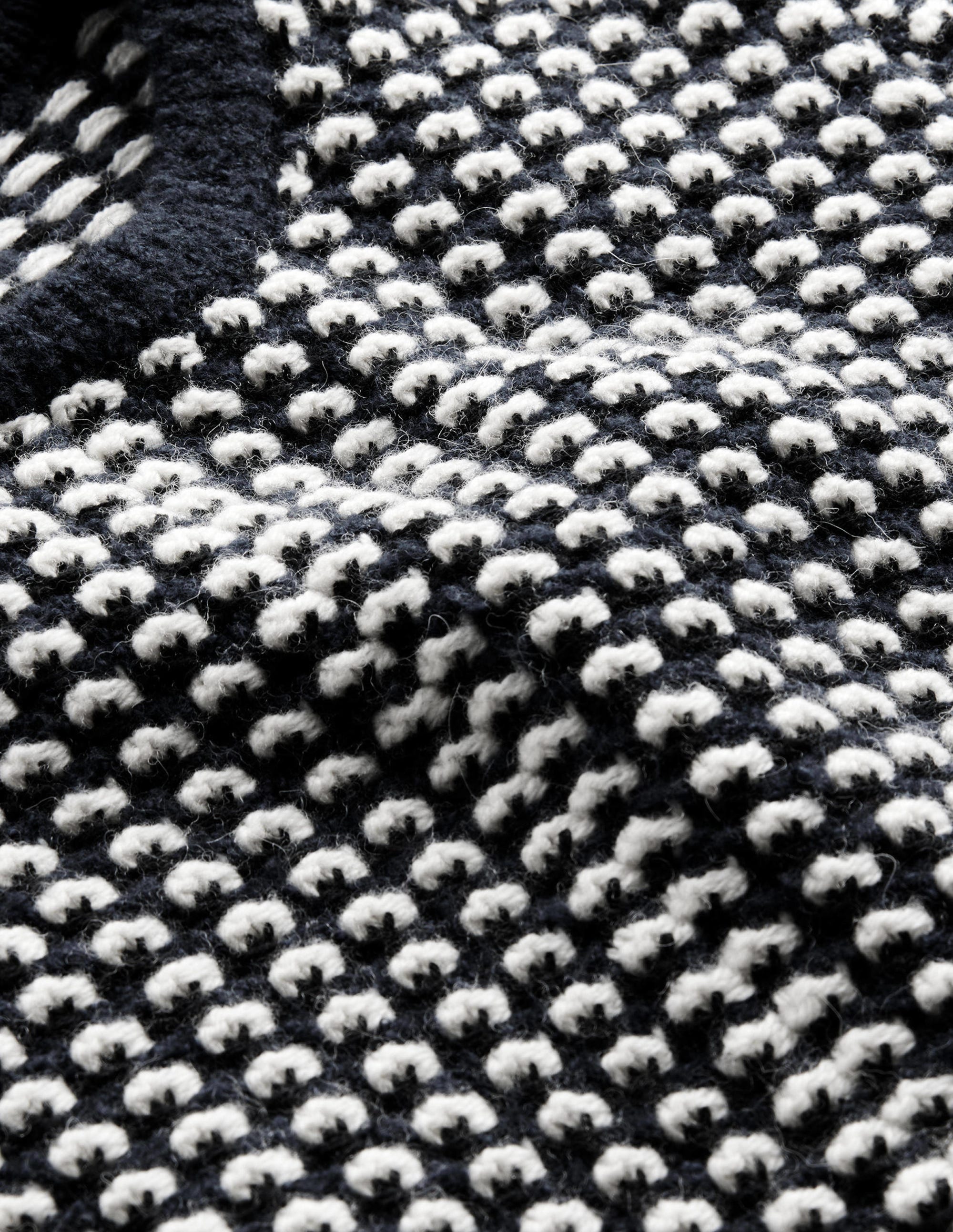 Gestricktes Jacquard-Minikleid-Schwarz/Navy/Naturweiß, Kariert - Image 3