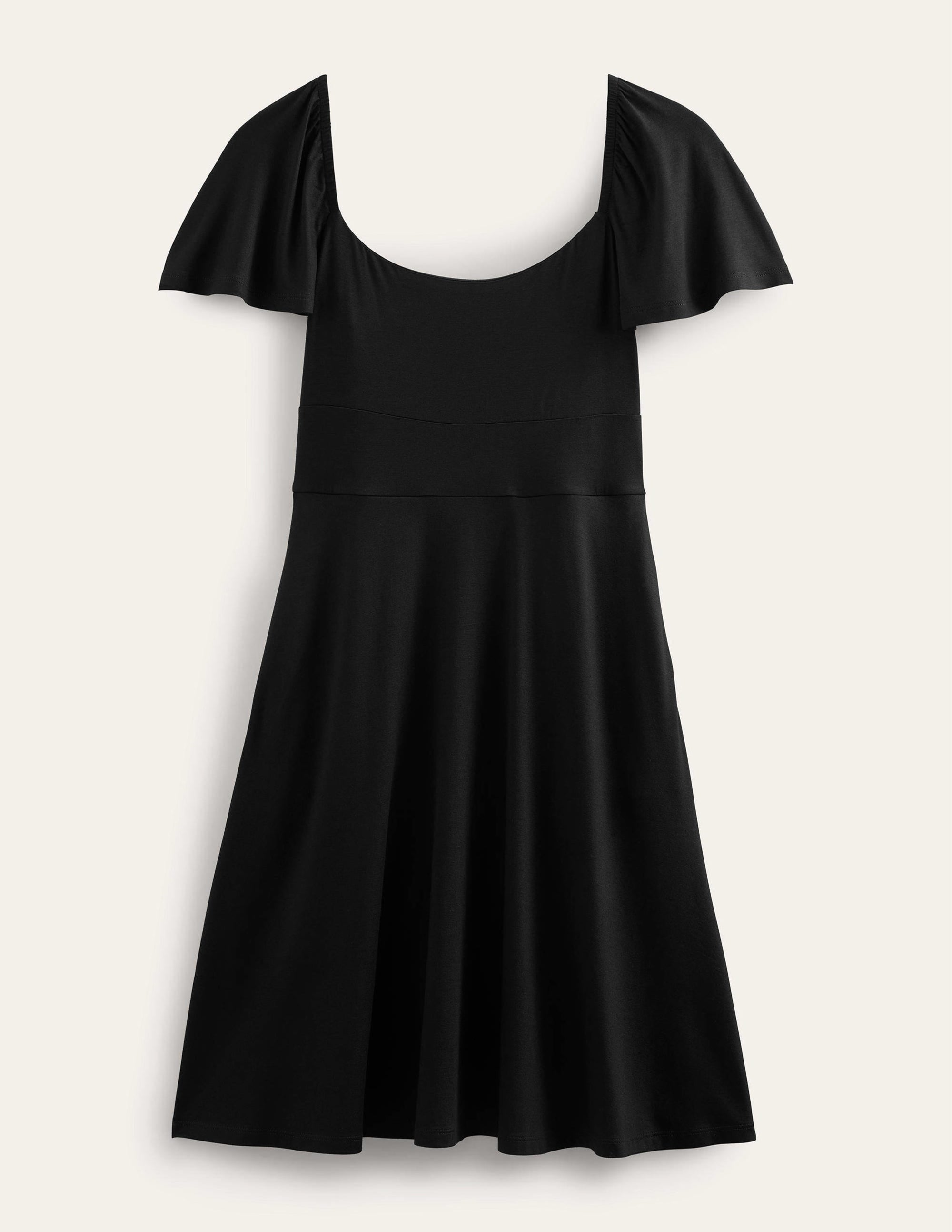 Jersey-Minikleid mit eckigem Ausschnitt-Schwarz - Image 5