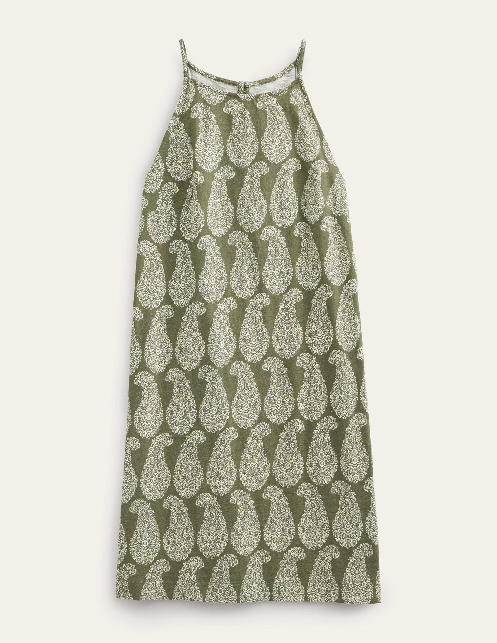 Jersey-Minikleid mit Racer-Ausschnitt-Fichtengrün, Paisleymuster-5