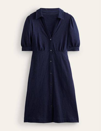 Minikleid mit Knopfleiste-Marineblau-5
