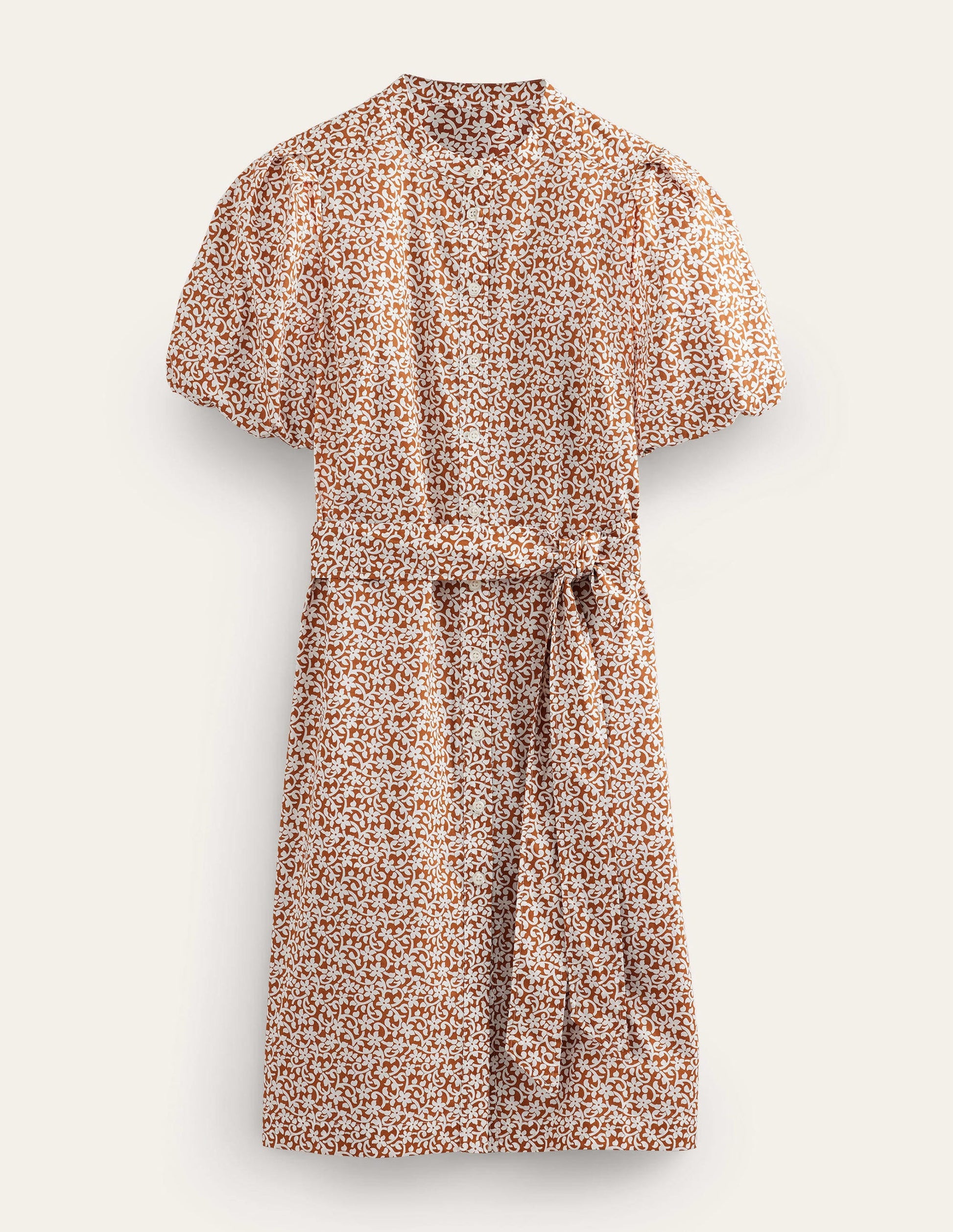 Robe-chemise à manches courtes-Citrouille, motif Flower Stem-5