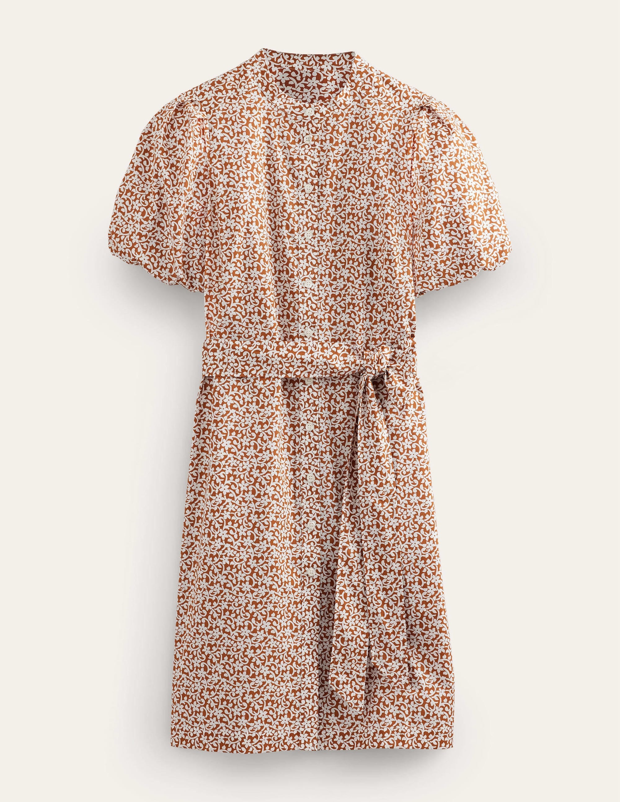 Robe-chemise à manches courtes-Citrouille, motif Flower Stem - Image 5