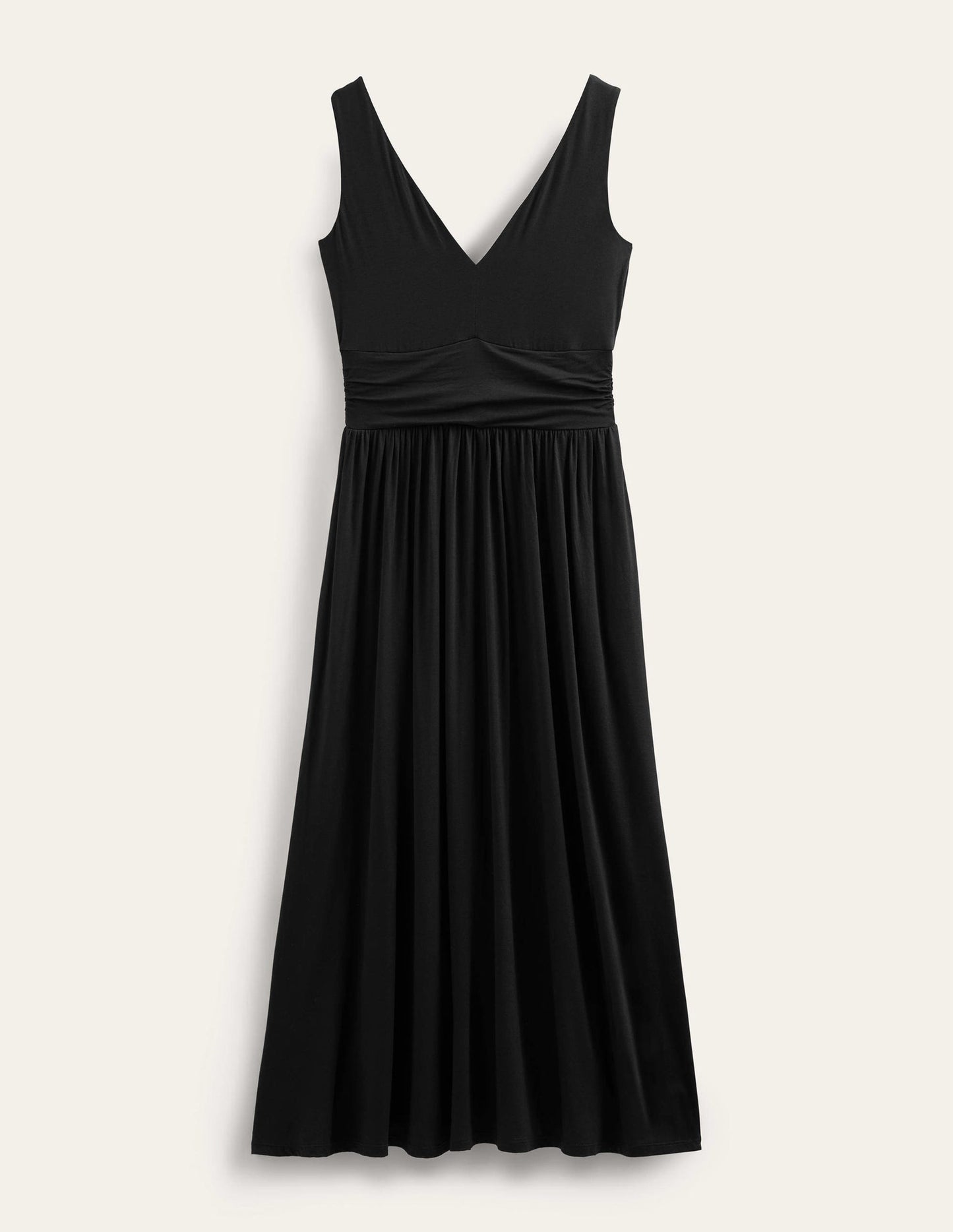 Ärmelloses Jersey-Maxikleid-Schwarz
