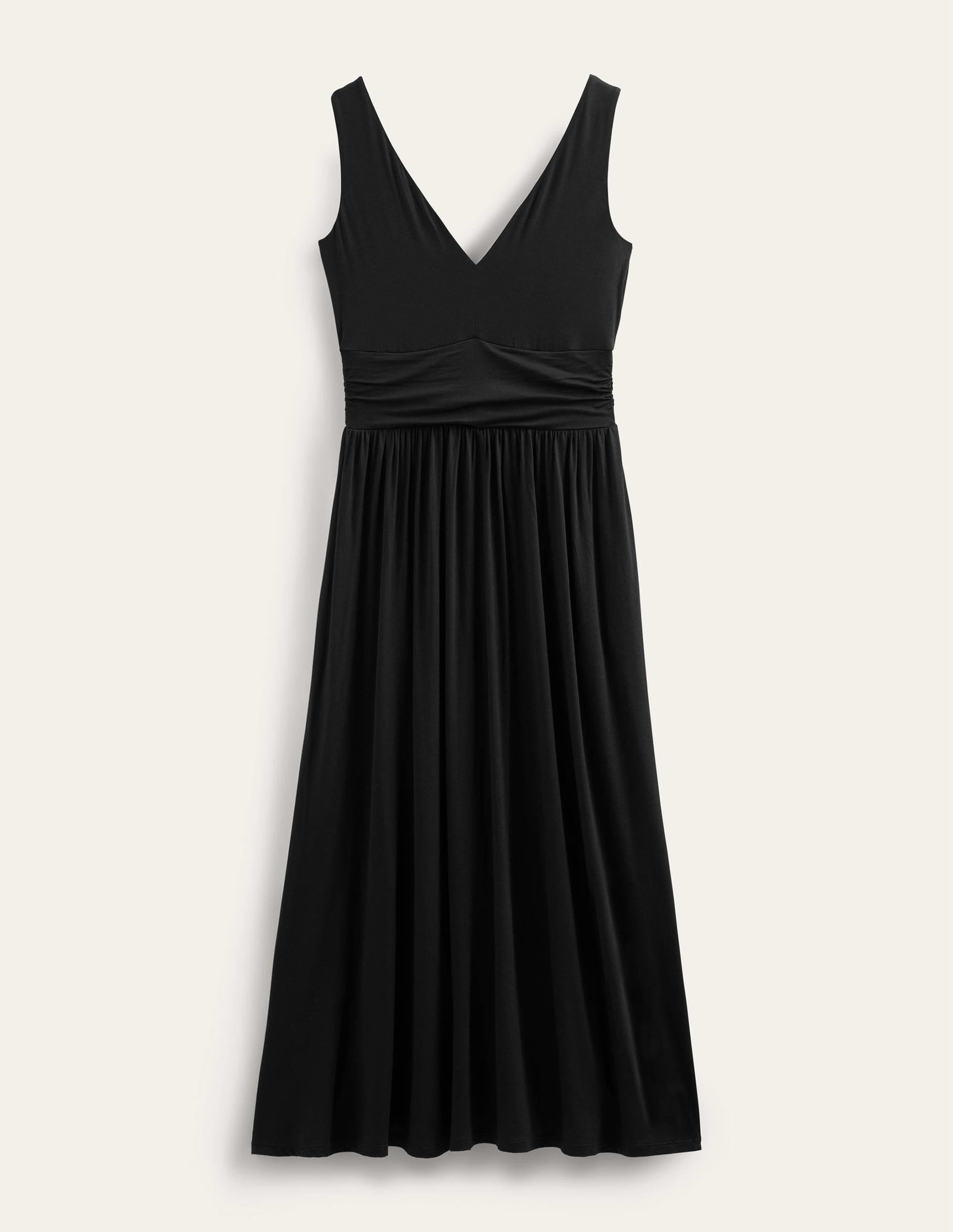 Robe longue sans manches en jersey-Noir - Image 5