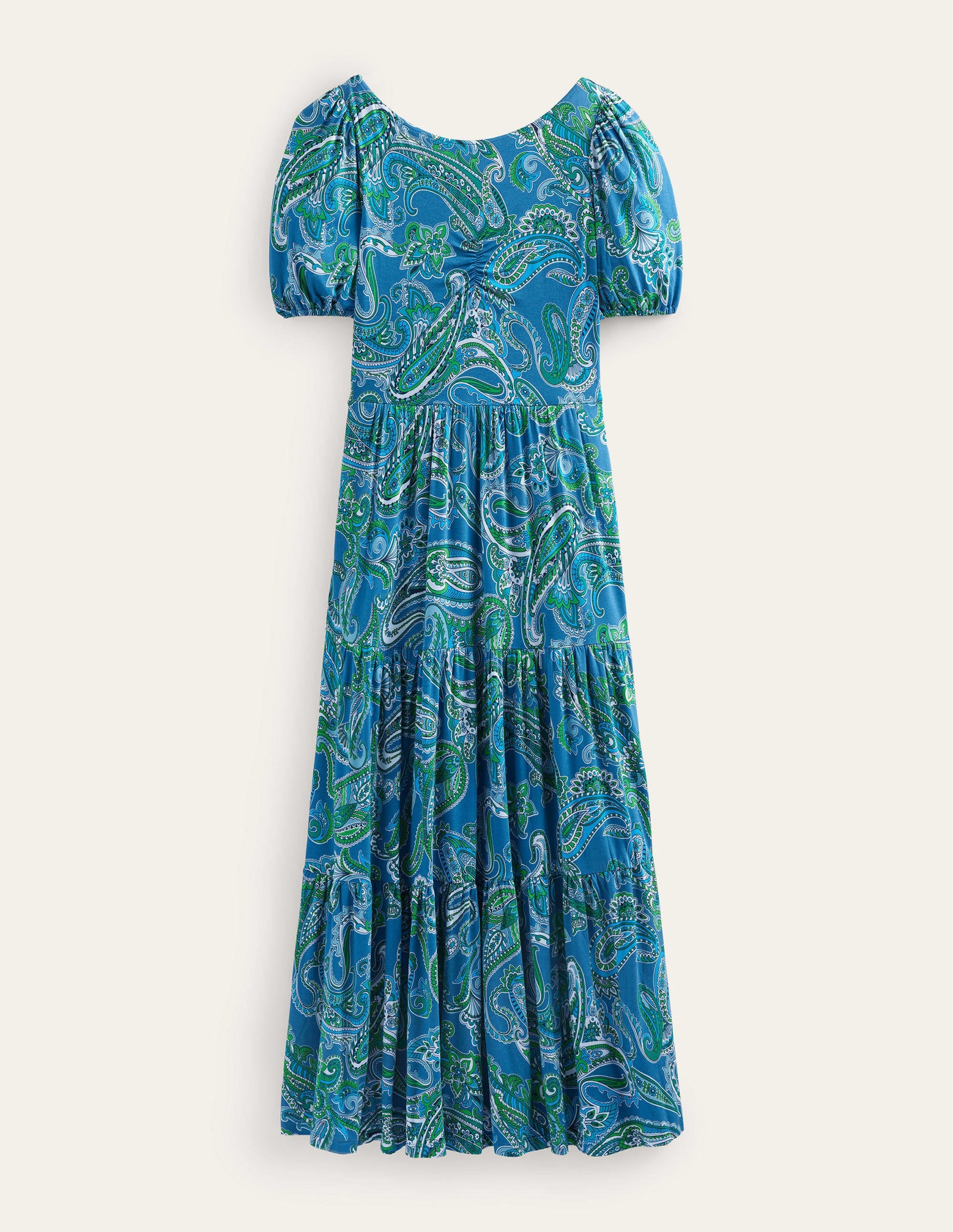 Gestuftes Maxikleid mit offenem Rücken-Ägäisches Blau, Paradise Pop - Image 7