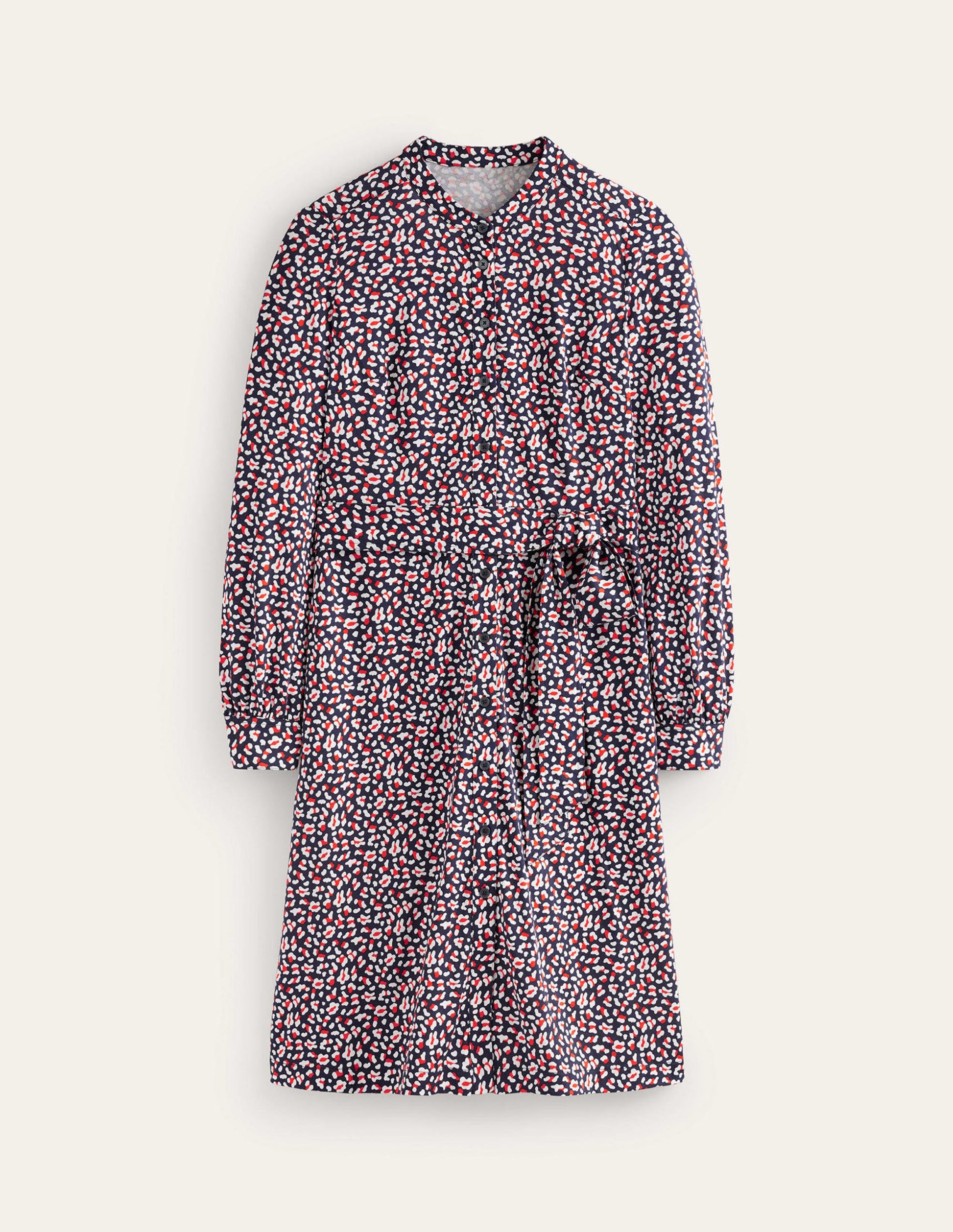 Julia Hemdblusenkleid aus Jersey-Französches Marineblau, Tiermuster-5