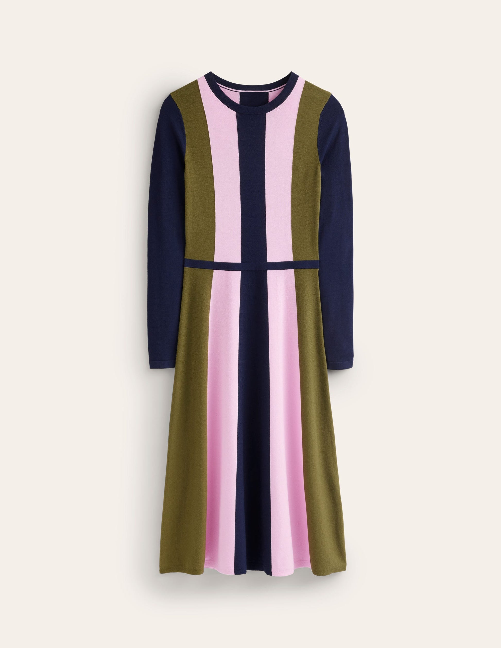 Robe en maille colourblock-Bleu marine, mousse hivernale, brume mauve-6