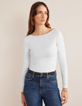 Essential Boatneck Top-White