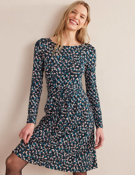 Abigail Jerseykleid-Algengrün, Pinselstriche