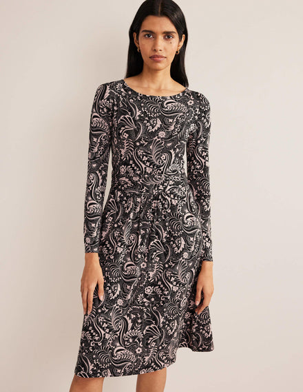 Abigail Jerseykleid-Navy Wachs