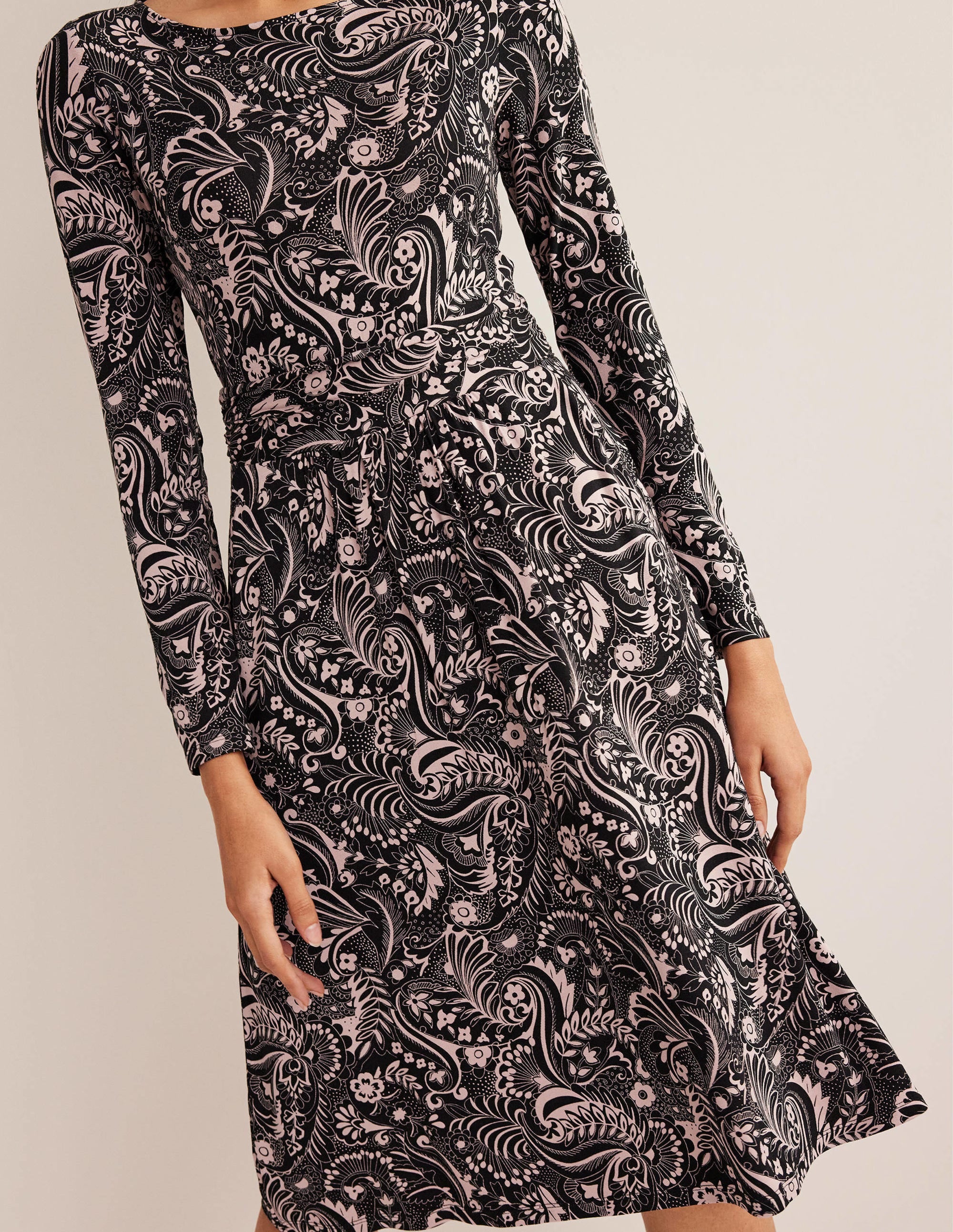 Robe Abigail en jersey-Bleu Marine Enduit - Image 2