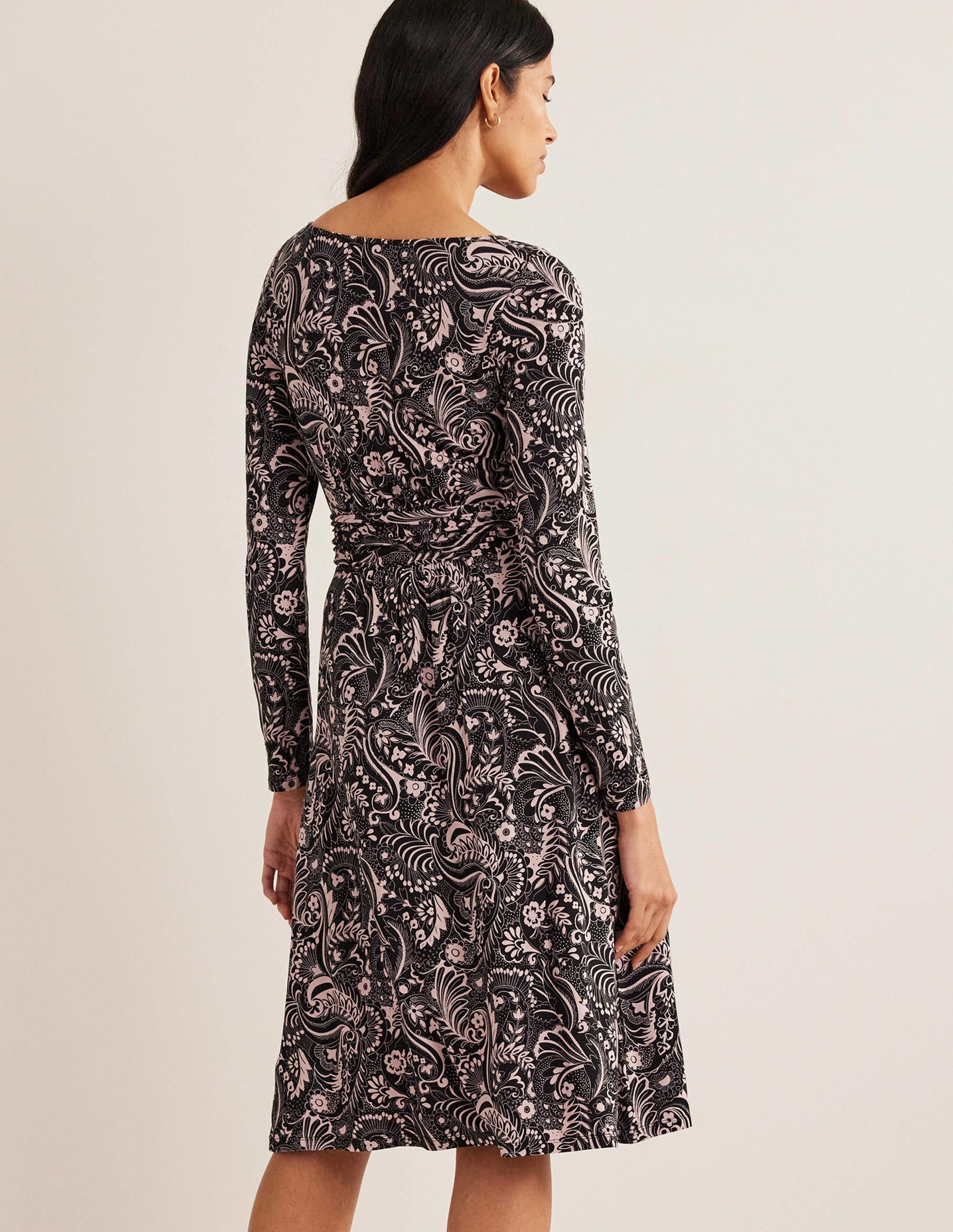 Robe Abigail en jersey-Bleu Marine Enduit - Image 3