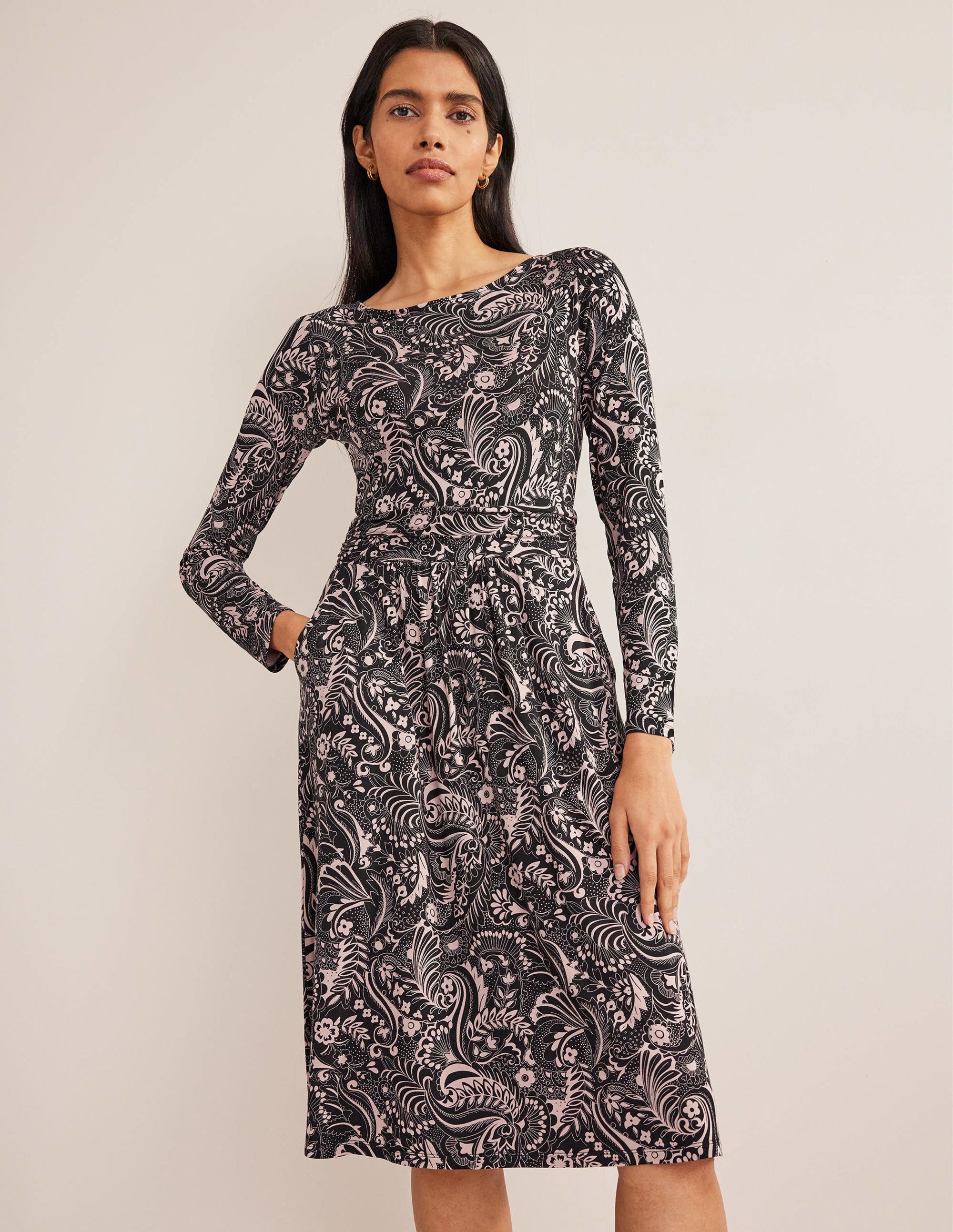 Robe Abigail en jersey-Bleu Marine Enduit - Image 4