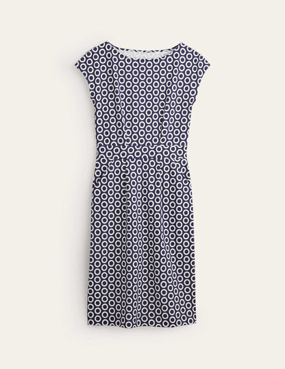 Robe Florrie en jersey-Bleu marine foncé, cercles-5